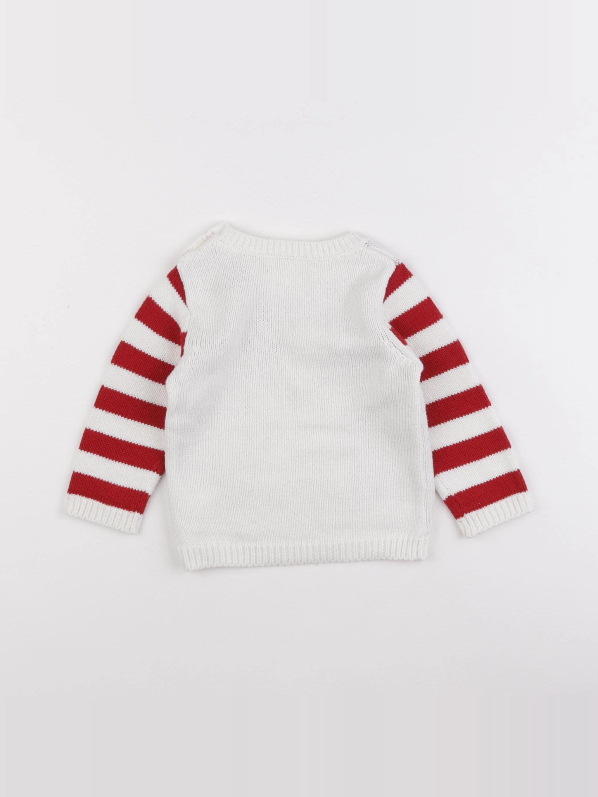 Vertbaudet - pull blanc - 12 mois