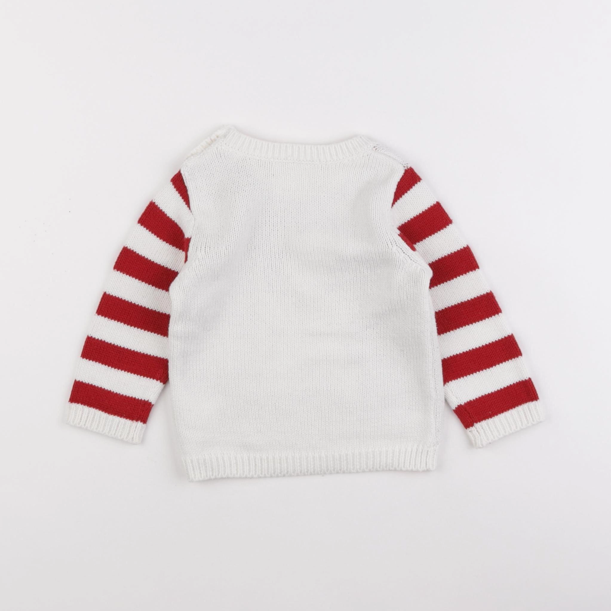 Vertbaudet - pull blanc - 12 mois