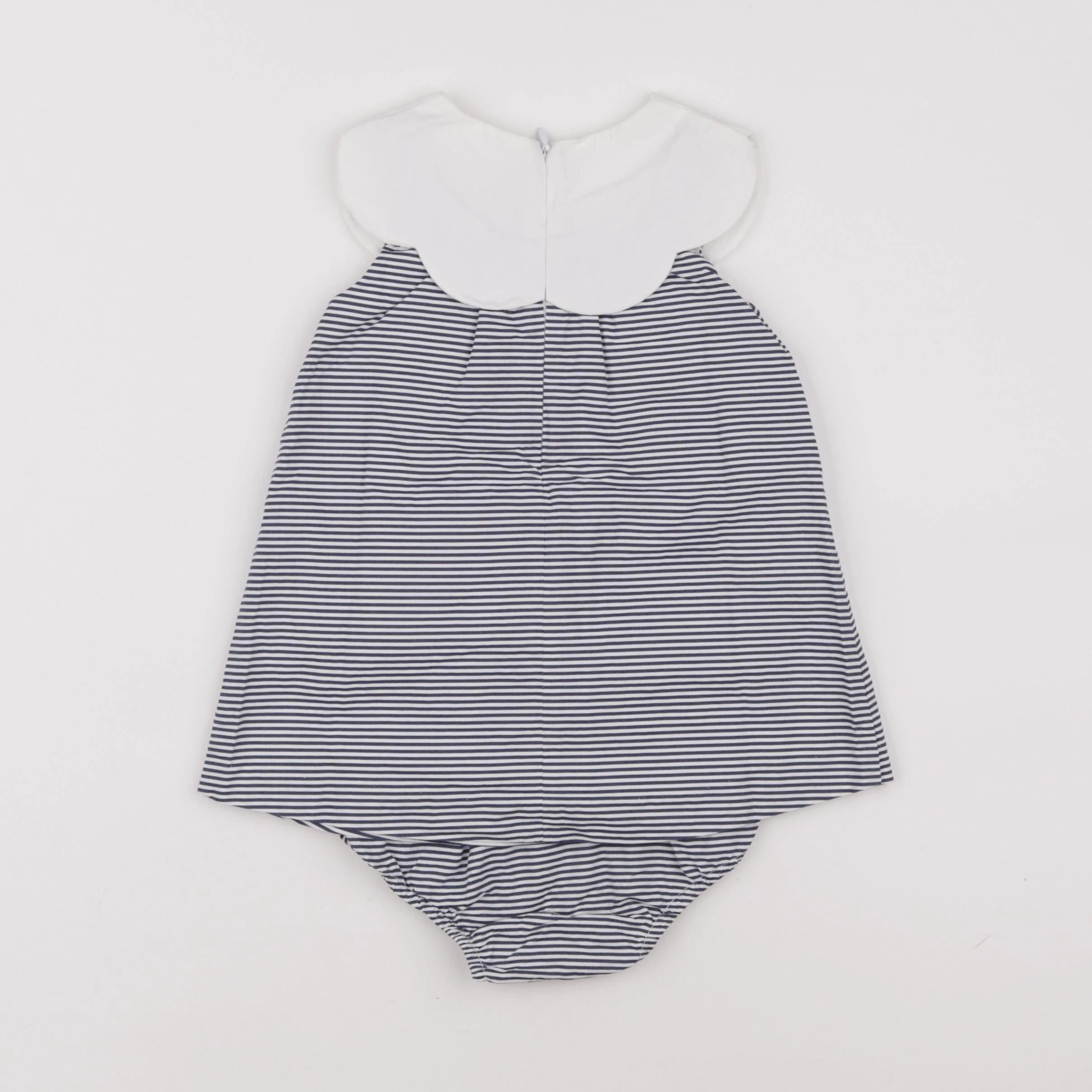 Jacadi - robe blanc, bleu - 18 mois