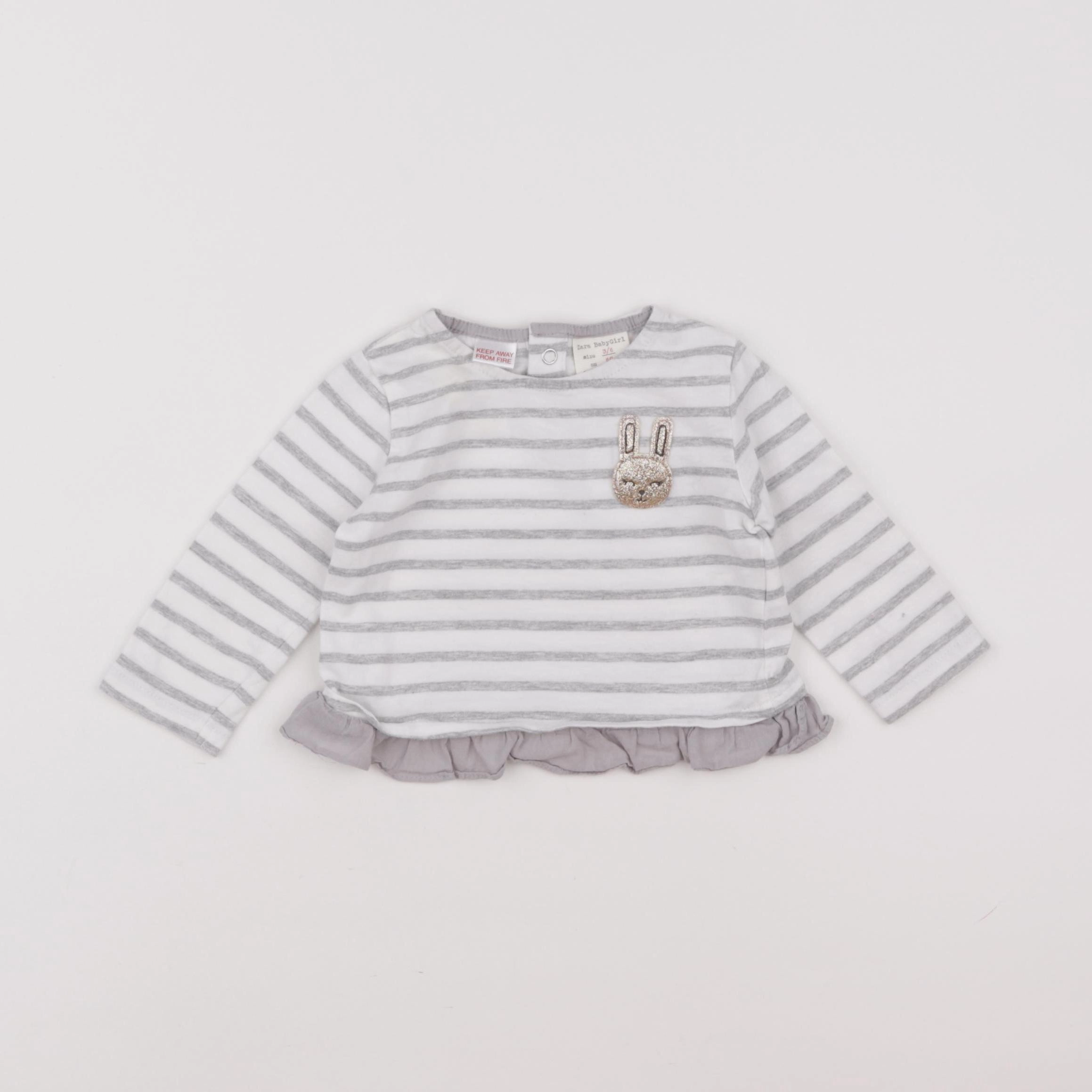 Zara - tee-shirt blanc - 3/6 mois