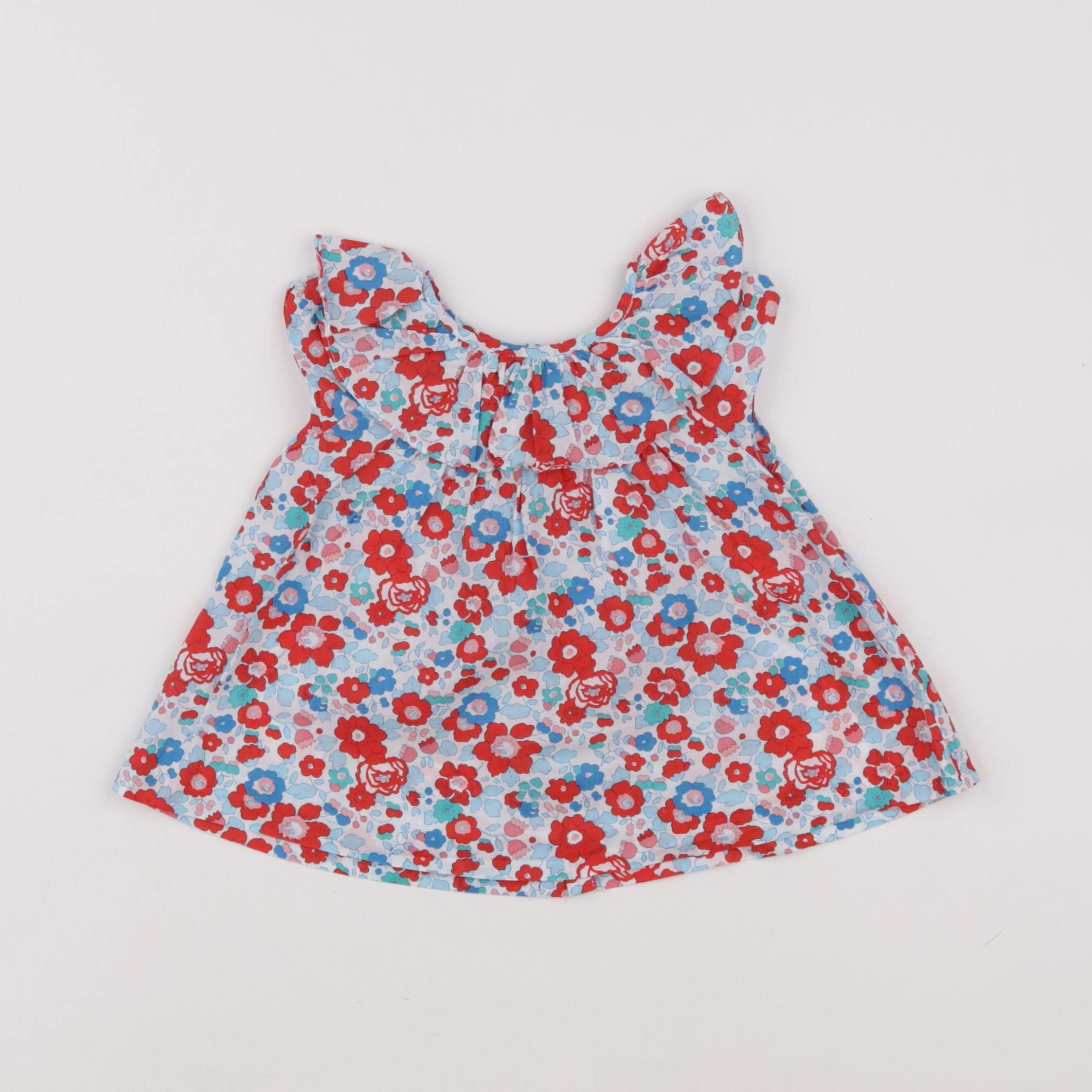 Jacadi - blouse liberty bleu, rouge - 18 mois