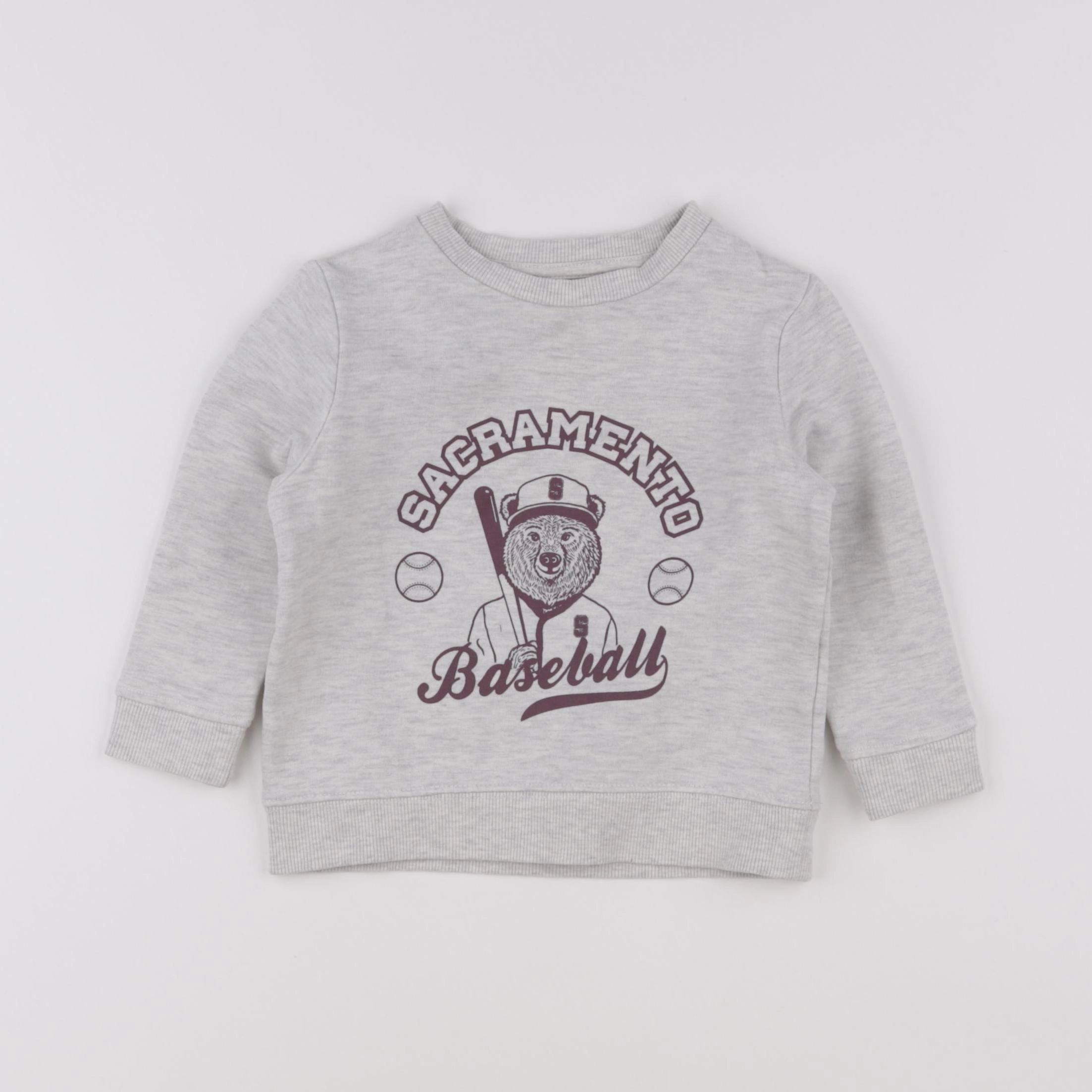 Vertbaudet - sweat gris - 2 ans