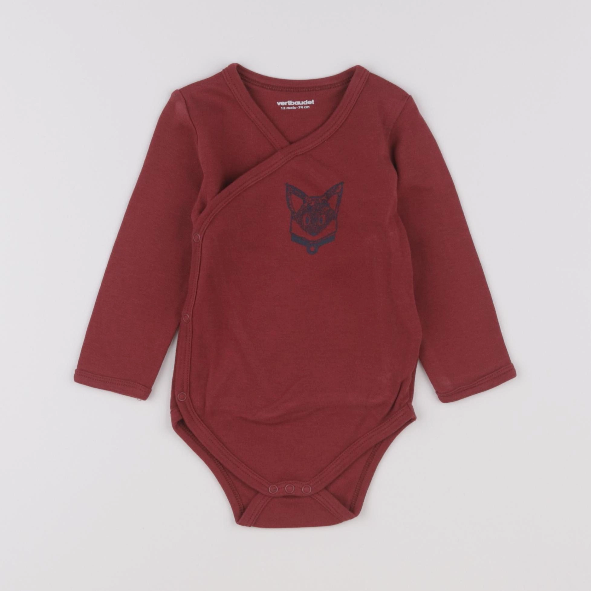 Vertbaudet - body rouge - 12 mois