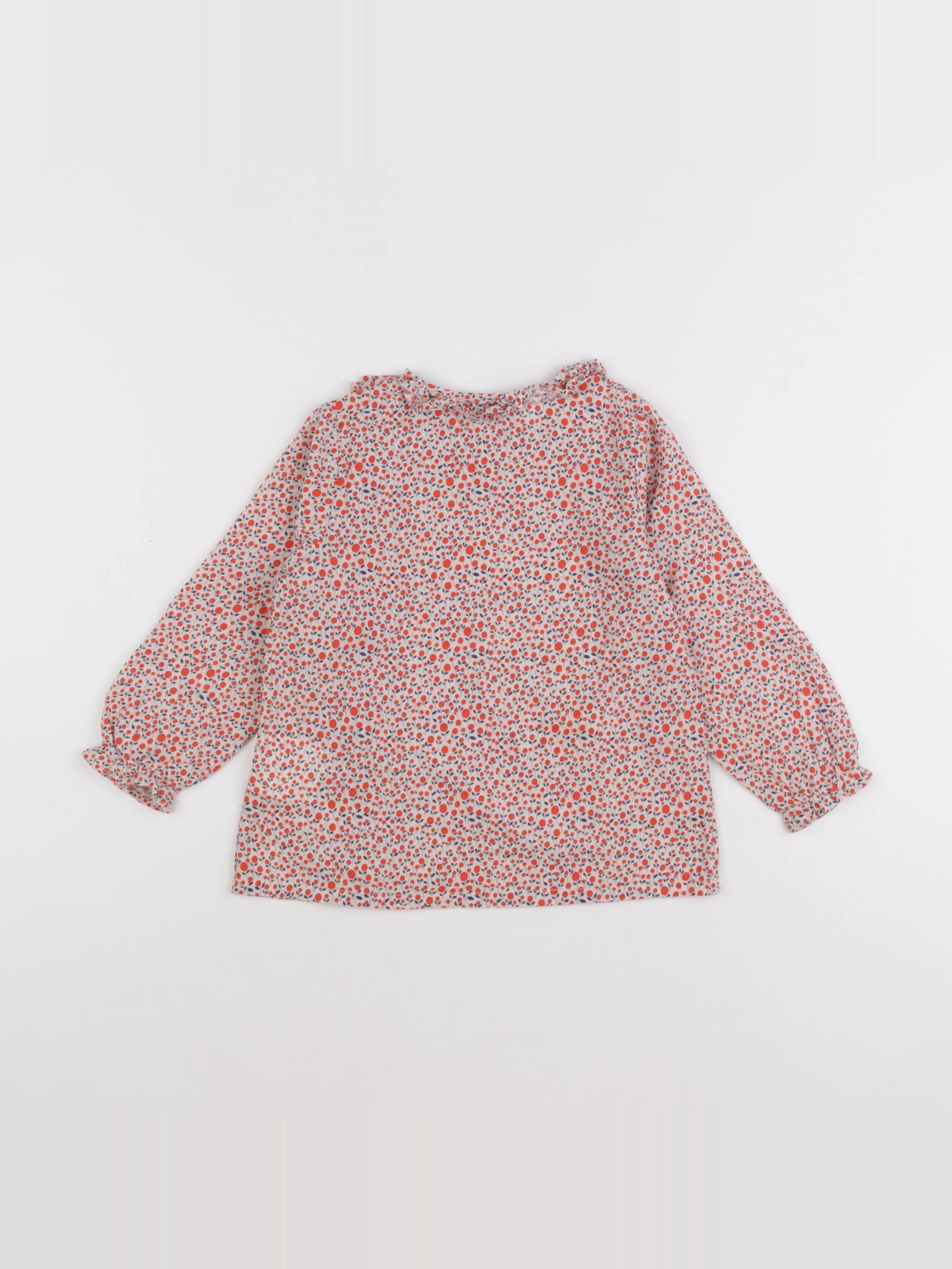 Boutchou - blouse bleu, rouge - 36 mois