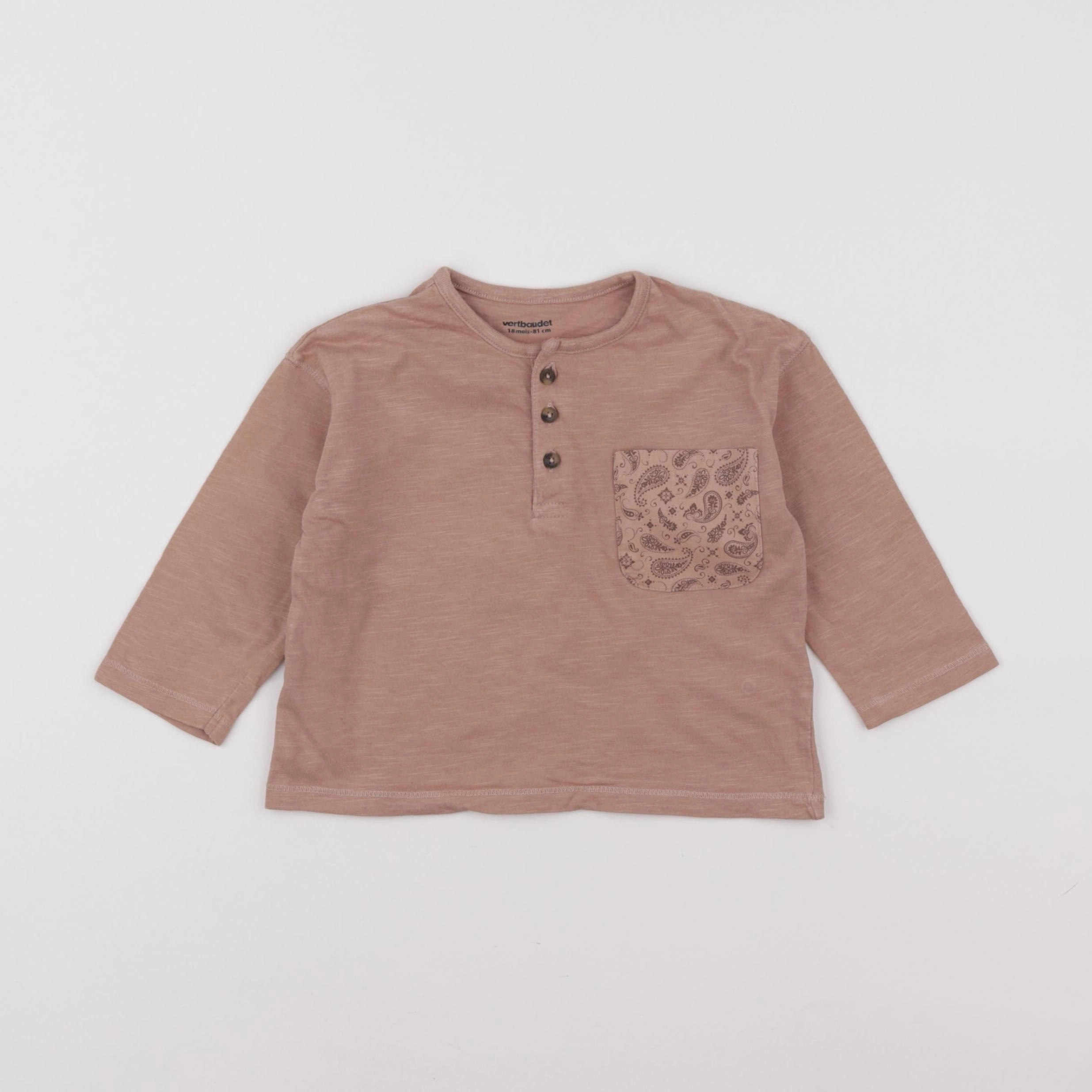 Vertbaudet - tee-shirt marron - 18 mois