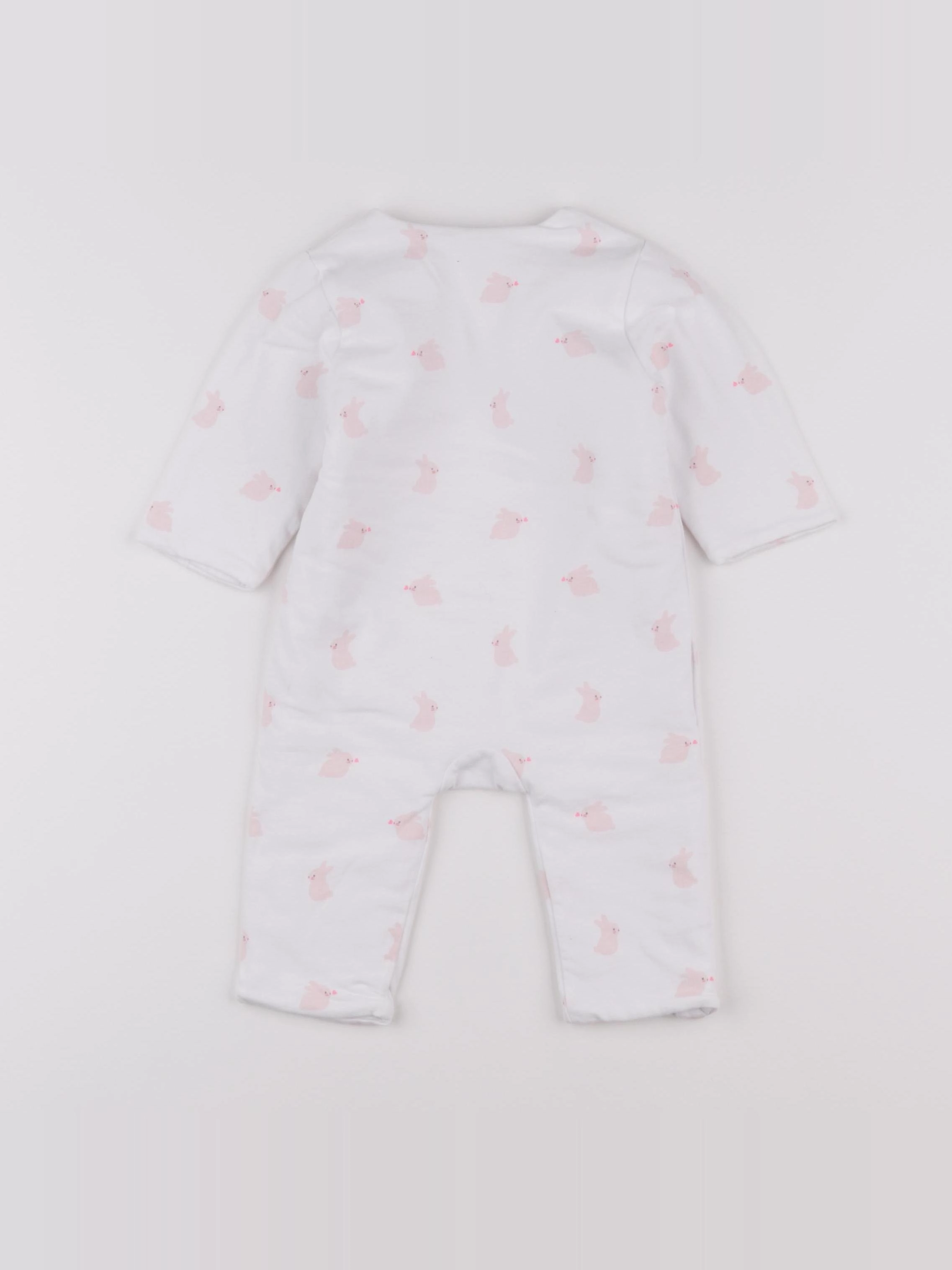 Jacadi - combinaison coton blanc, rose - 6 mois