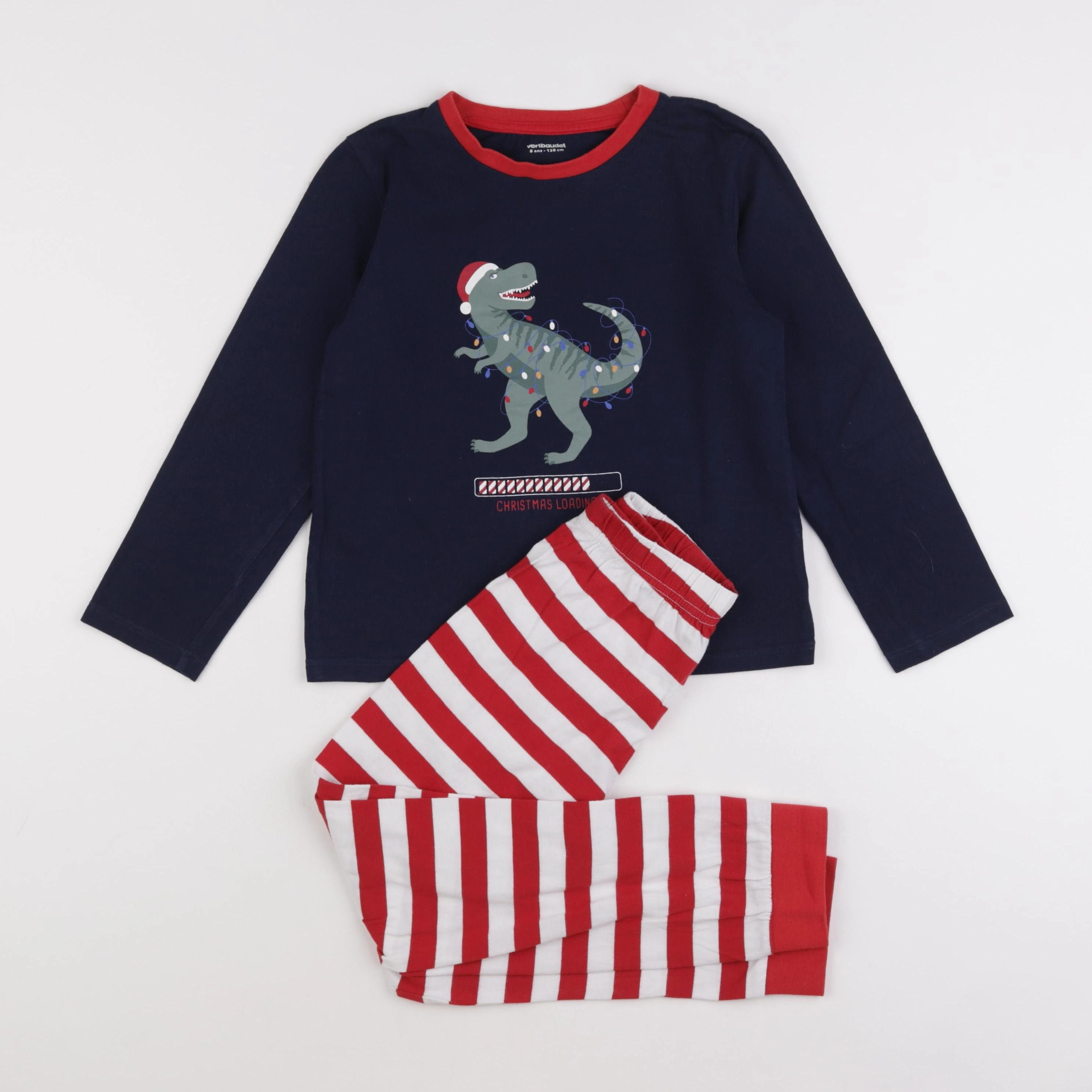 Vertbaudet - pyjama coton bleu - 8 ans