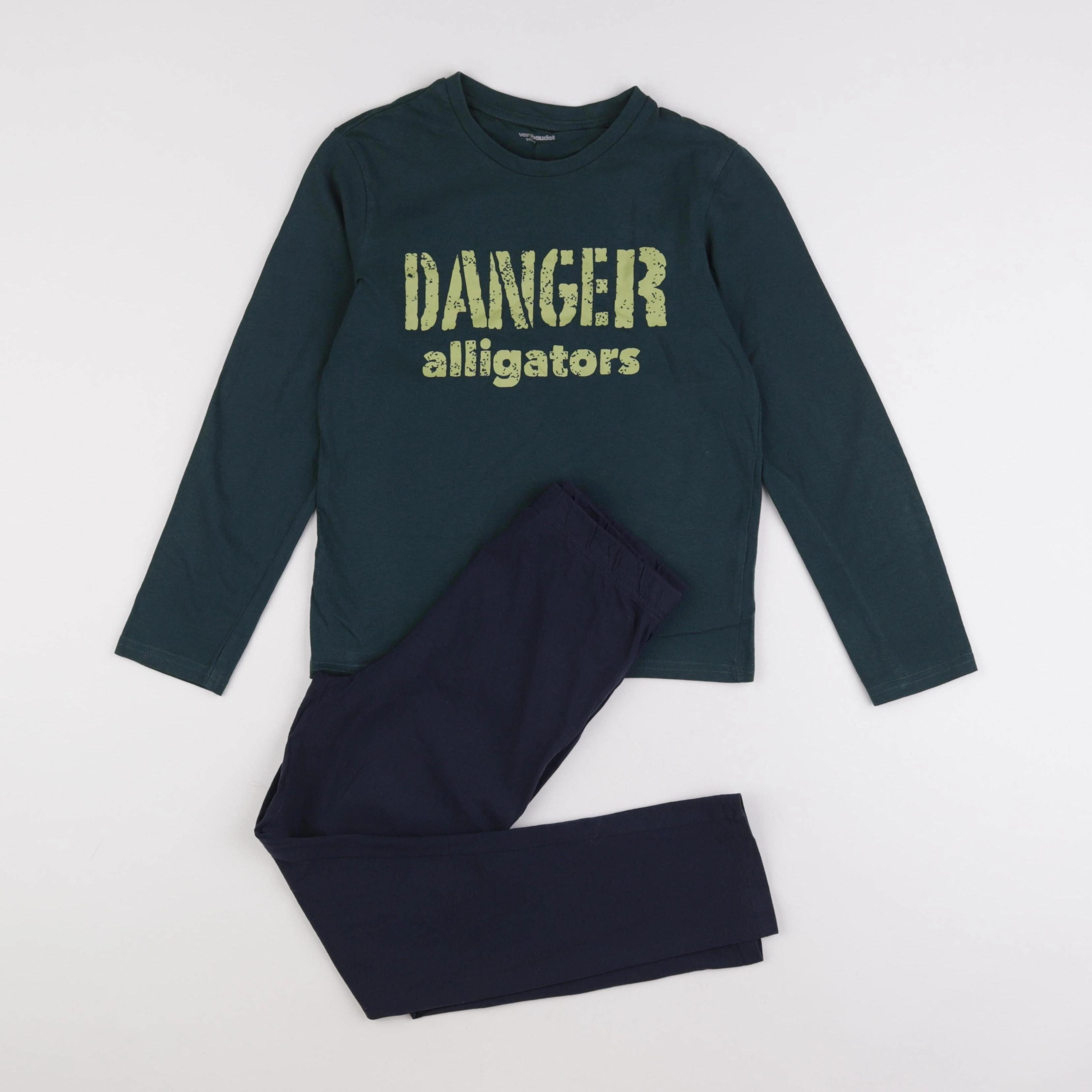 Vertbaudet - pyjama coton vert - 10 ans