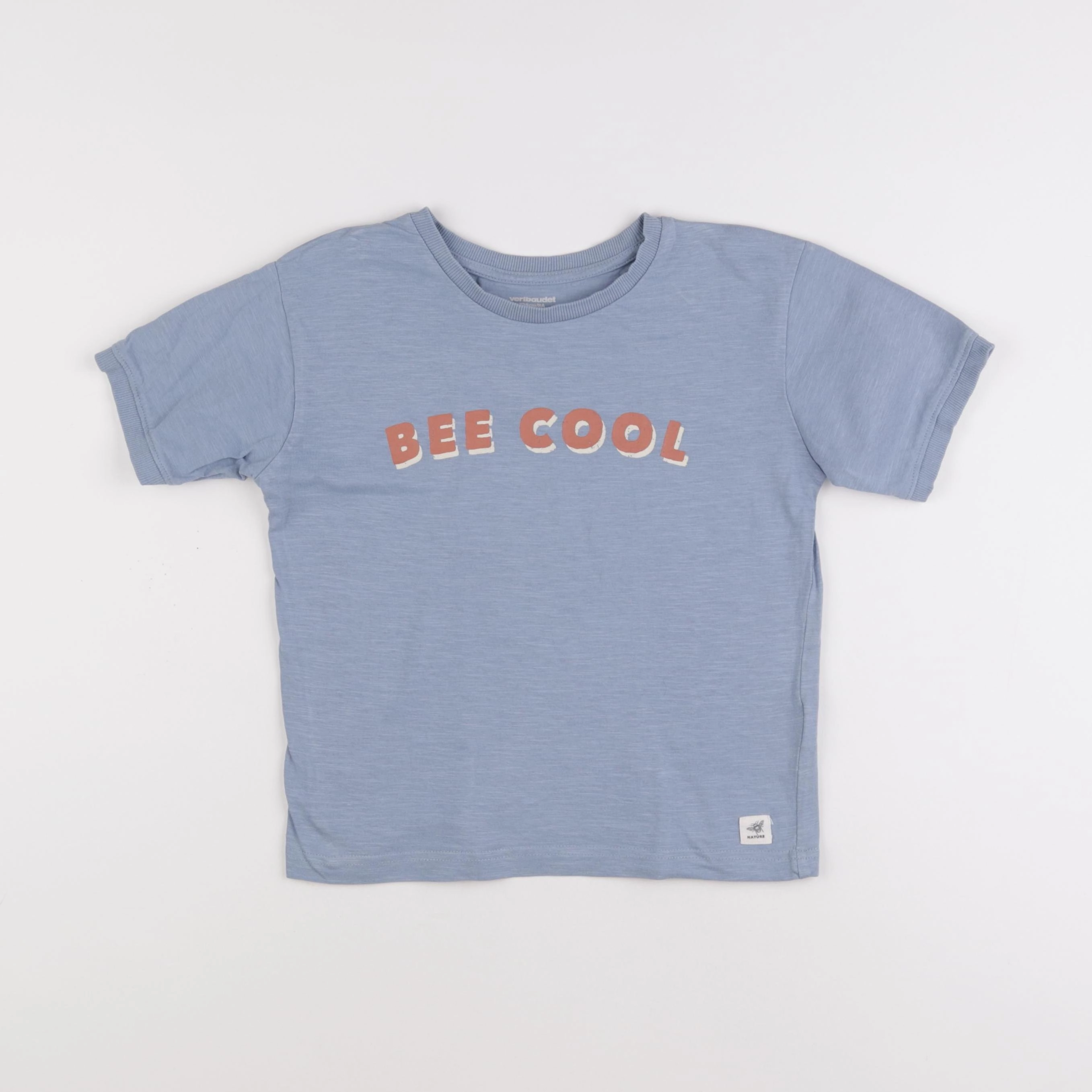 Vertbaudet - tee-shirt bleu - 8 ans
