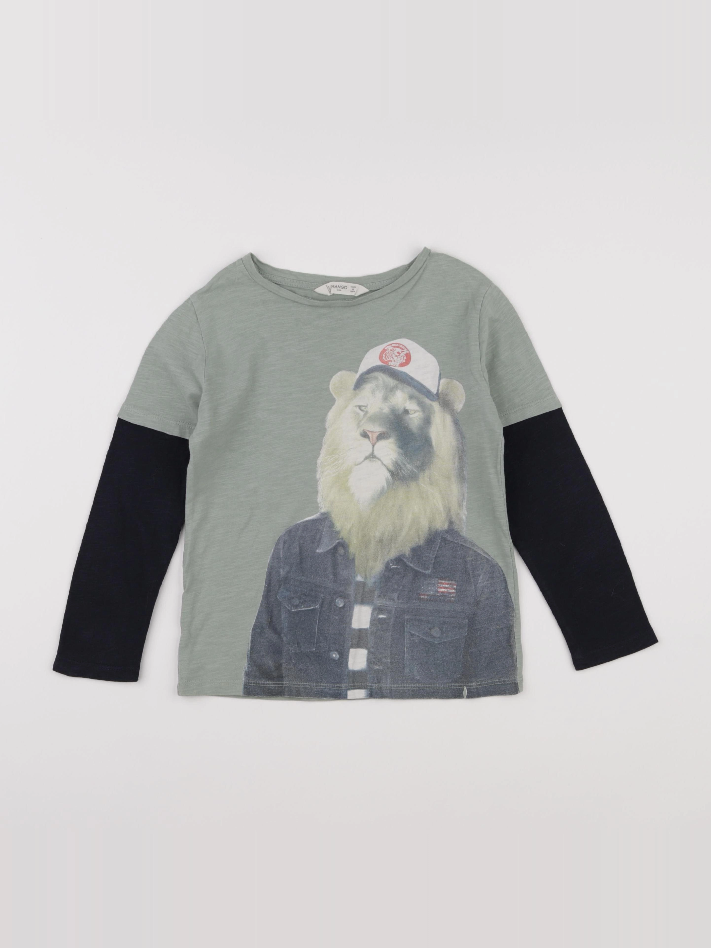 Mango - tee-shirt bleu - 5/6 ans