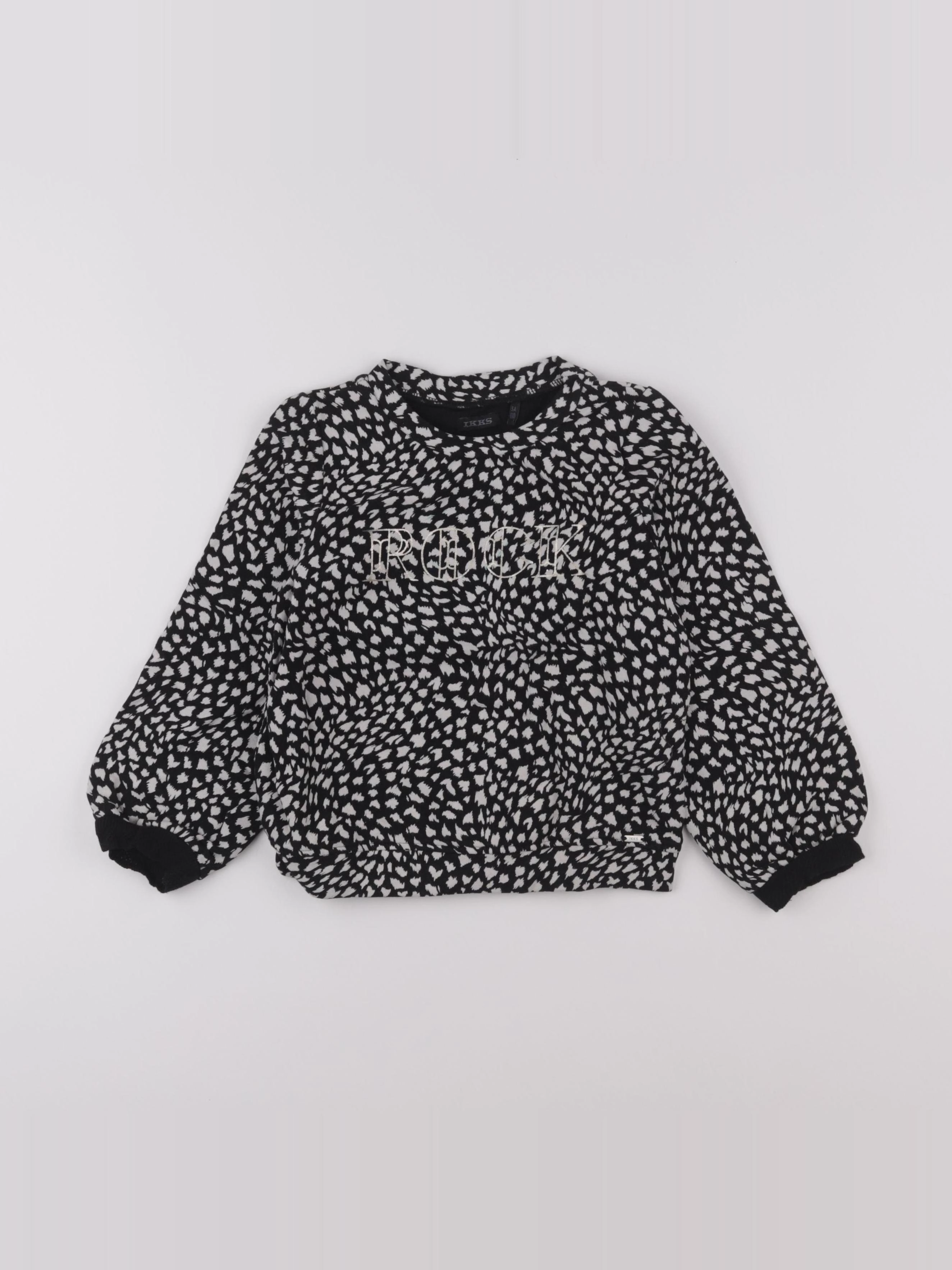 IKKS - sweat blanc, noir - 5 ans