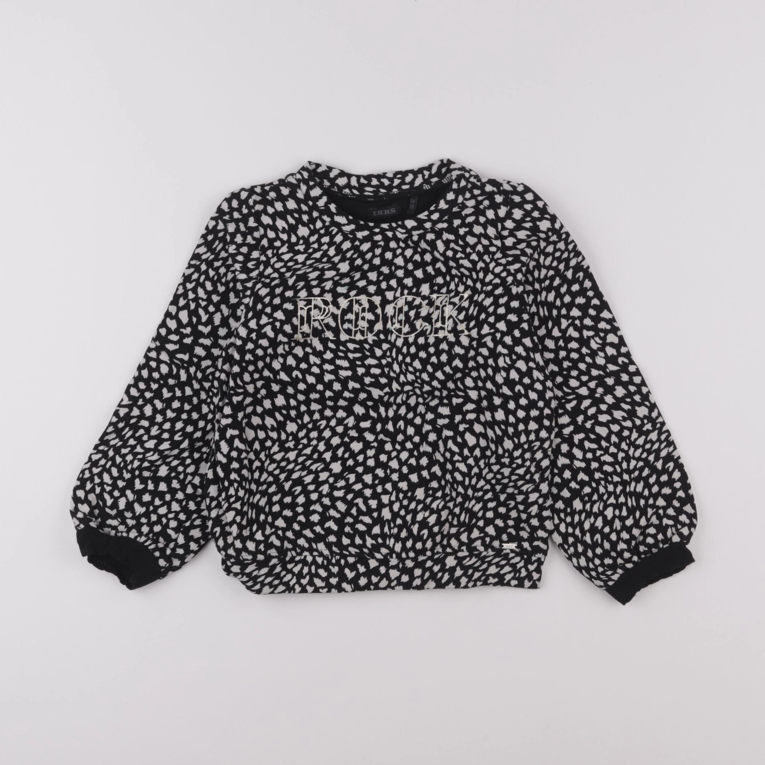 IKKS - sweat blanc, noir - 5 ans