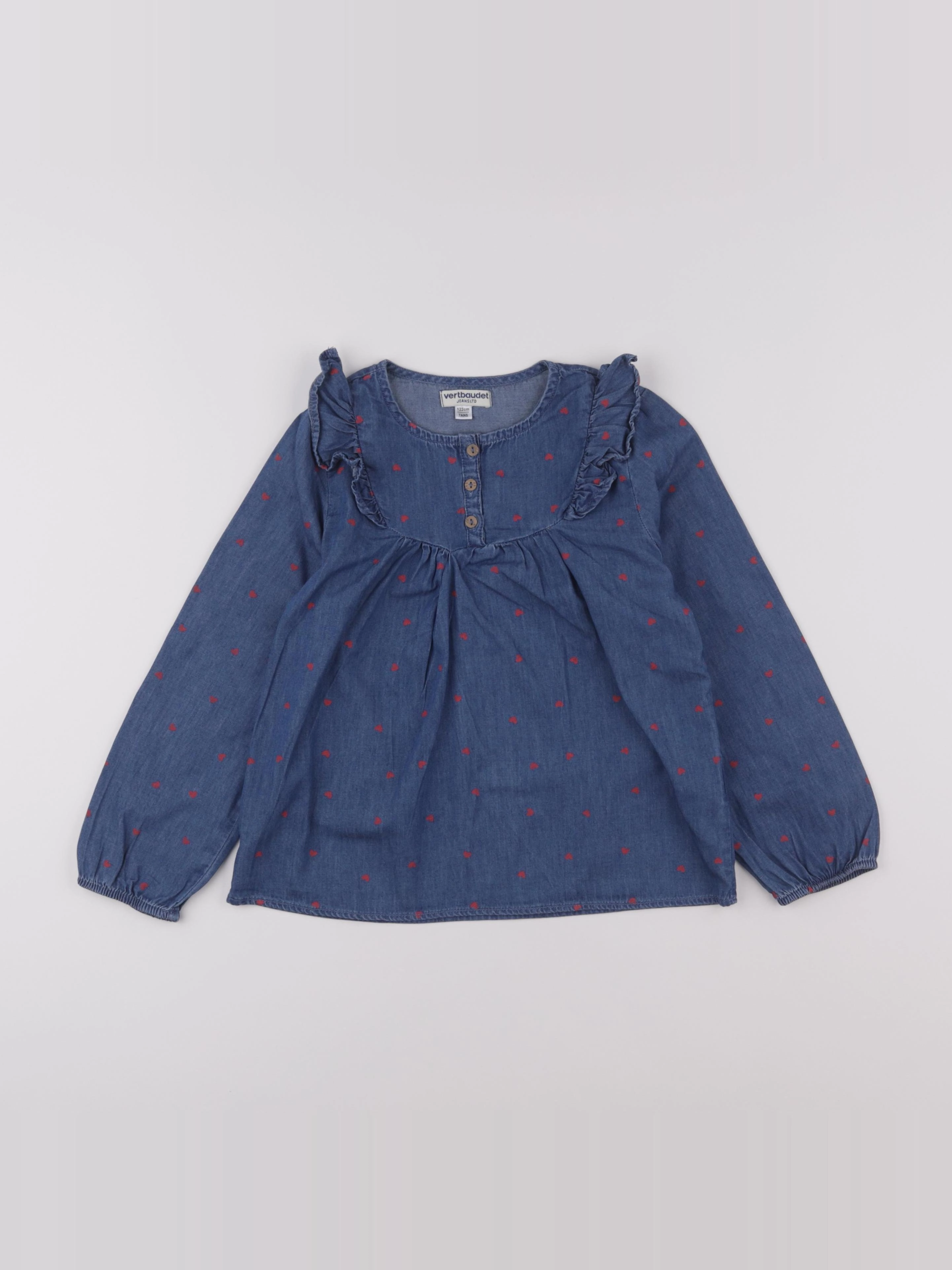 Vertbaudet - blouse bleu - 7 ans