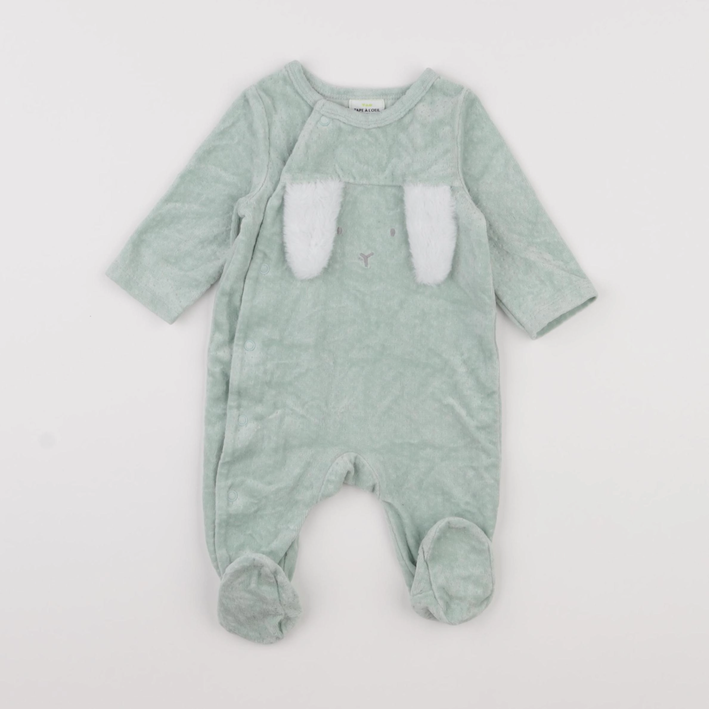 Tape à l'oeil - pyjama velours vert - 3 mois