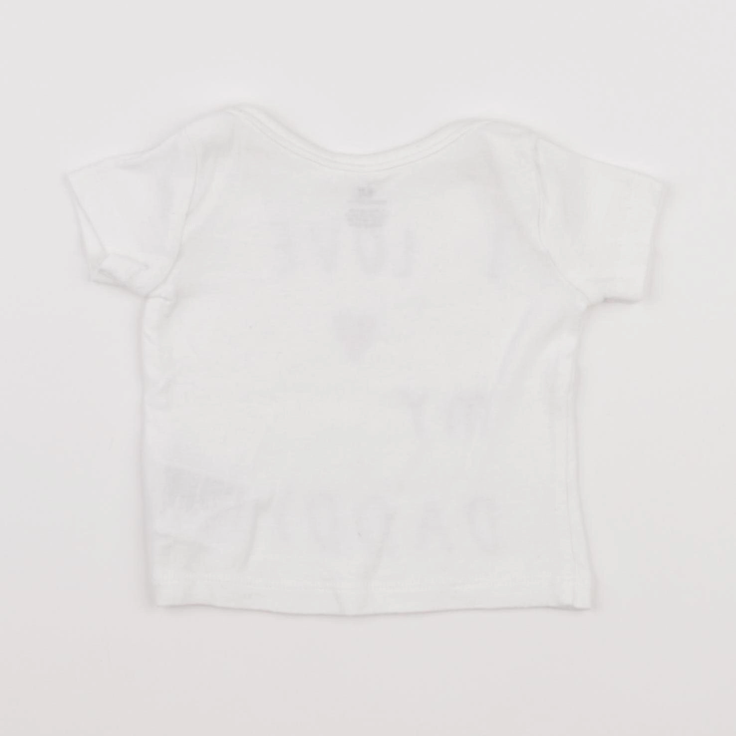 H&M - tee-shirt blanc - 1 mois