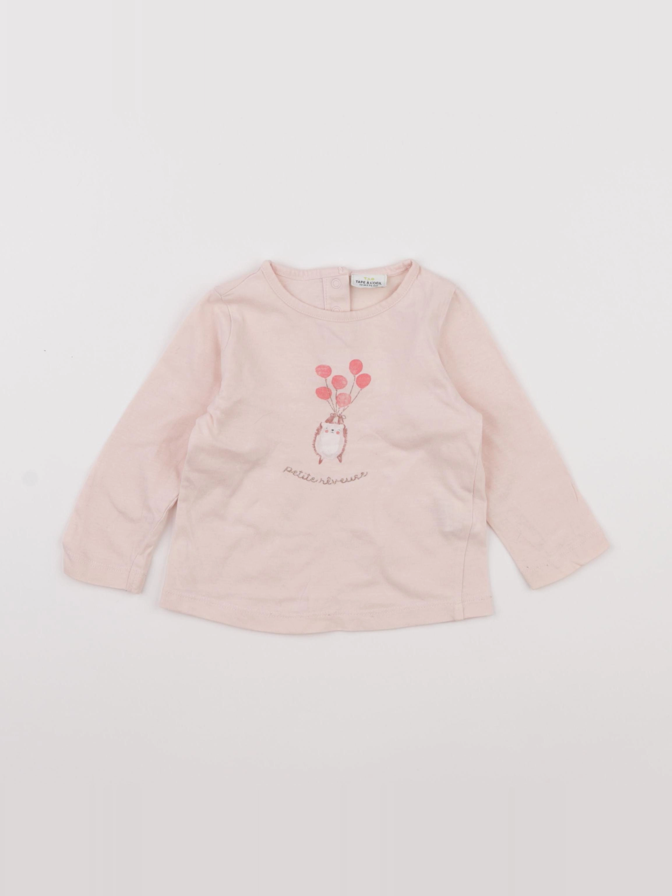 Tape à l'oeil - tee-shirt rose - 12 mois