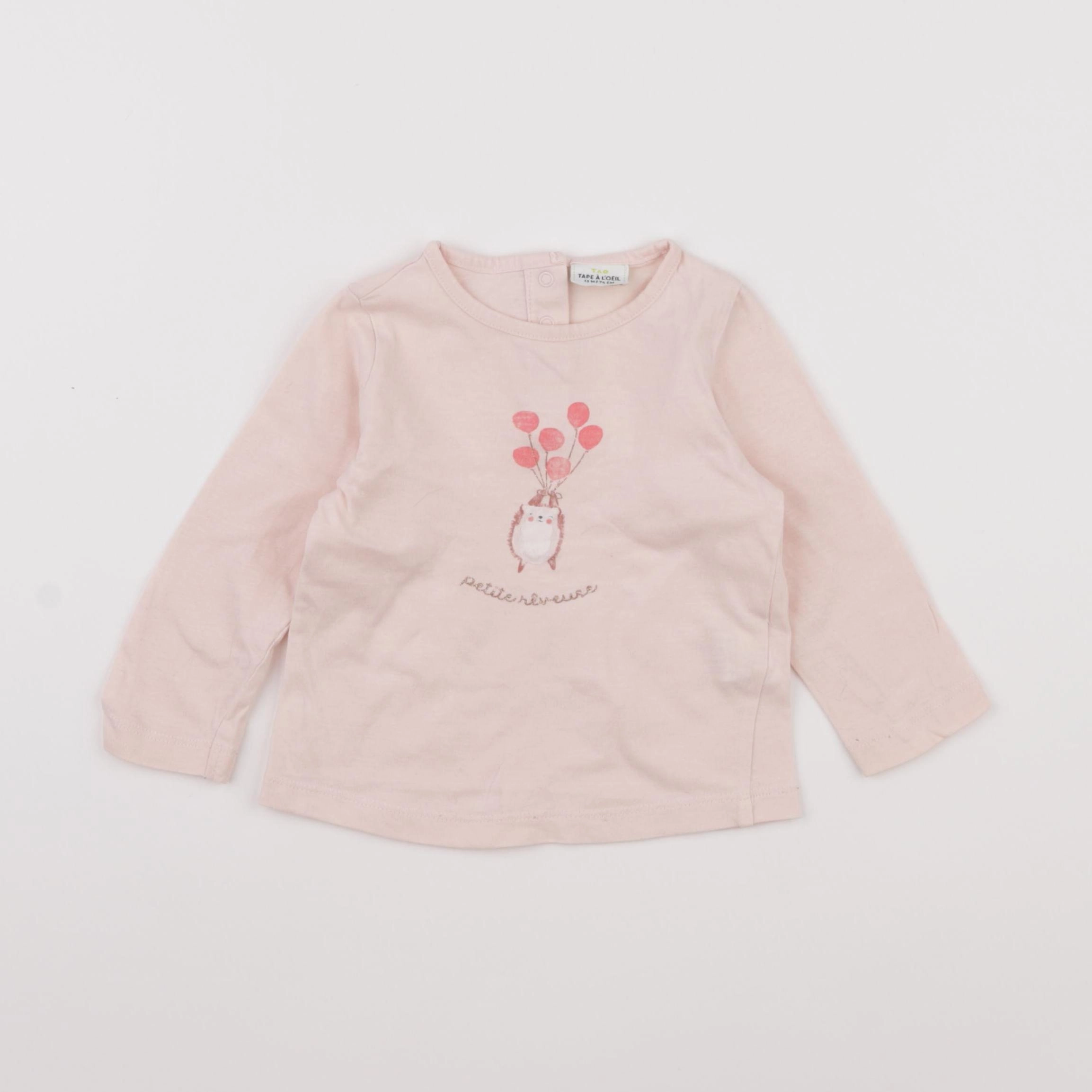 Tape à l'oeil - tee-shirt rose - 12 mois