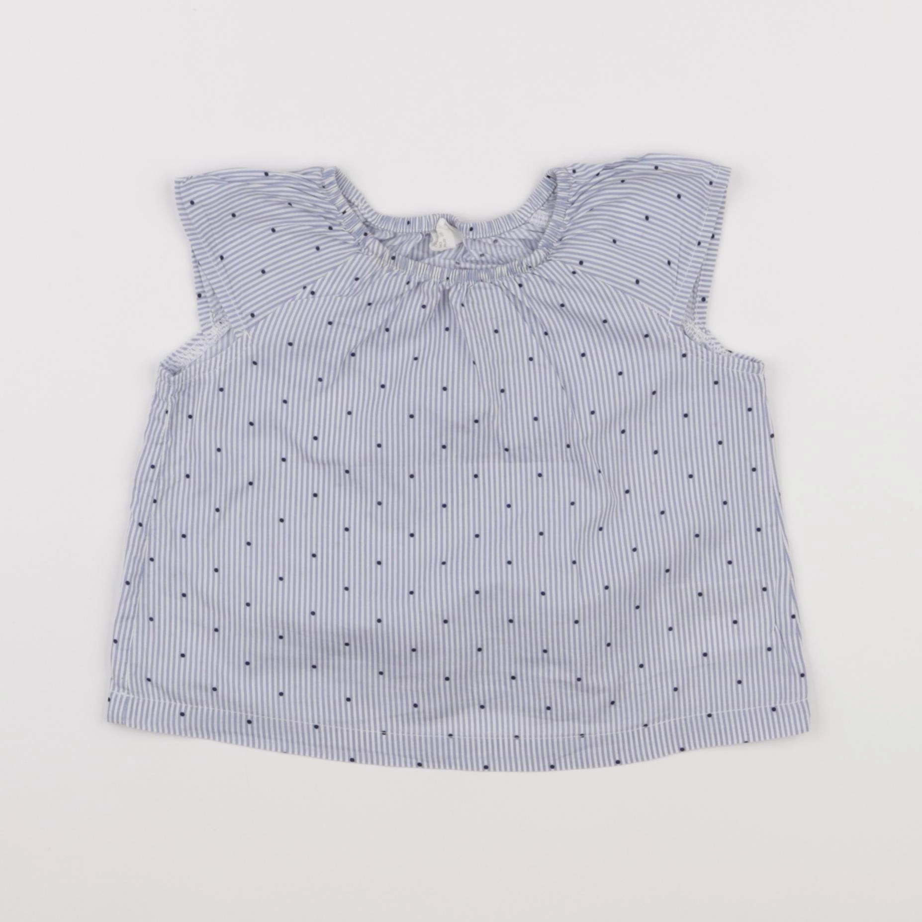 H&M - blouse bleu - 3/6 mois