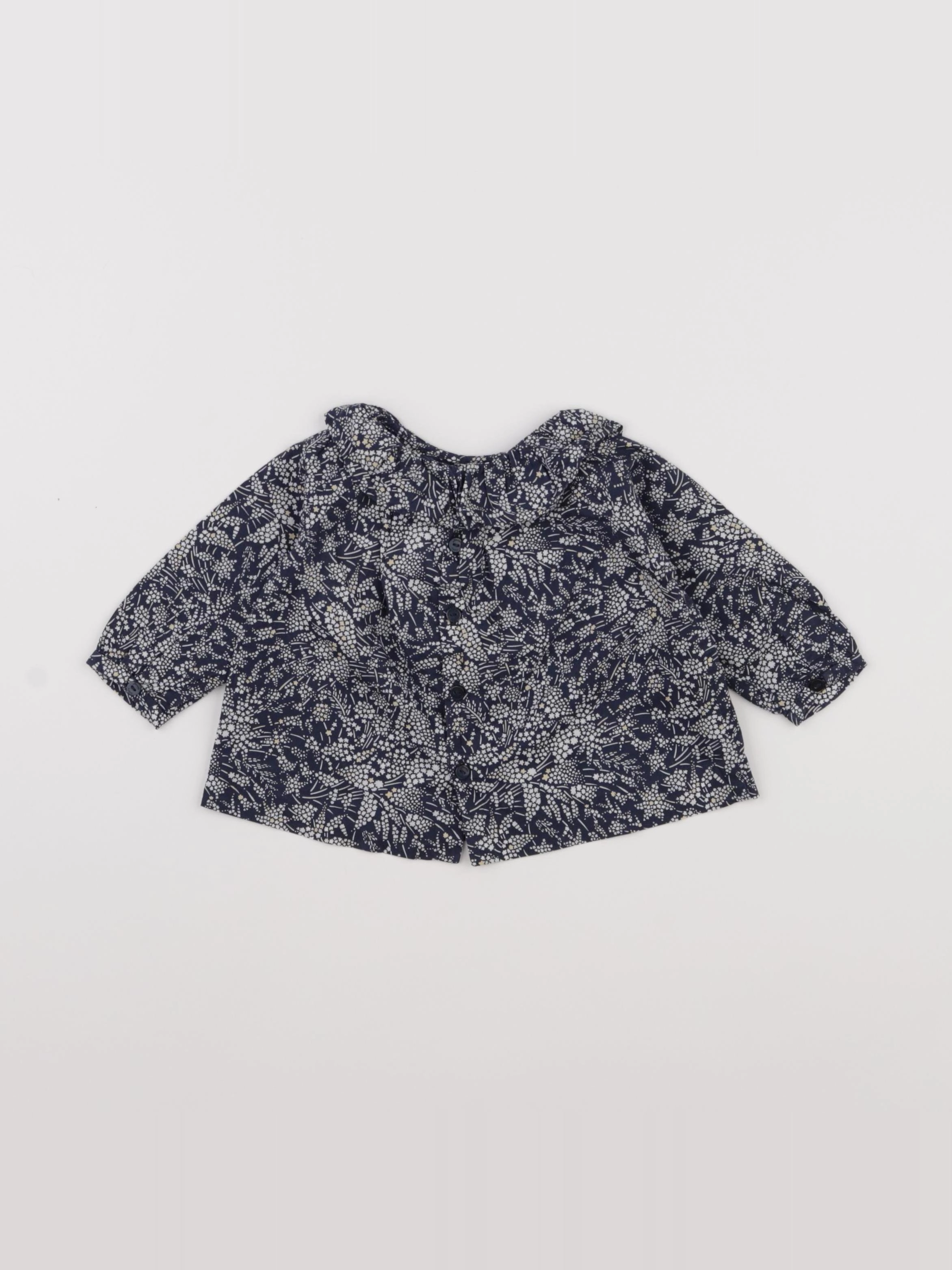 Jacadi - blouse bleu - 6 mois