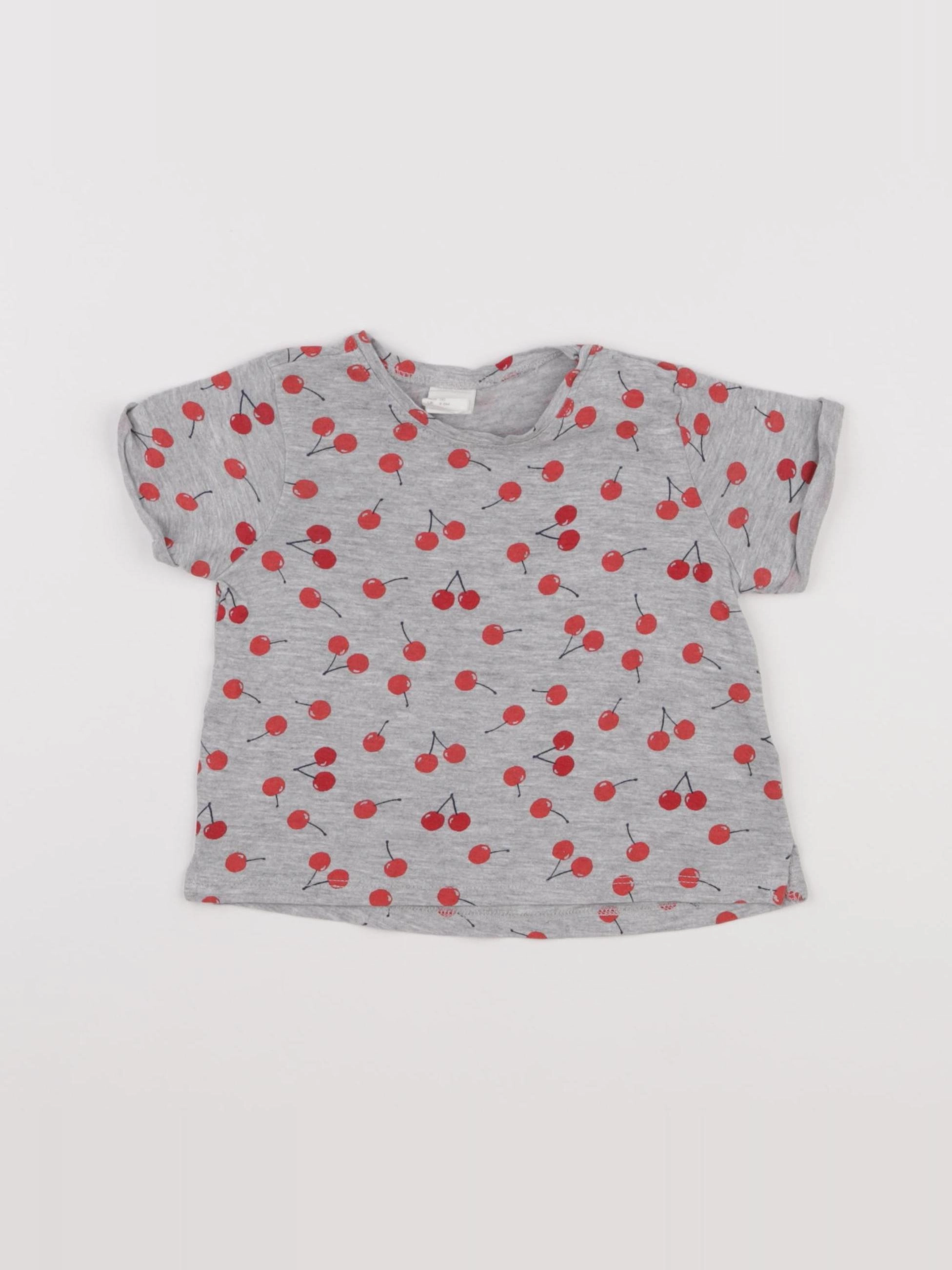 H&M - tee-shirt gris - 3/6 mois