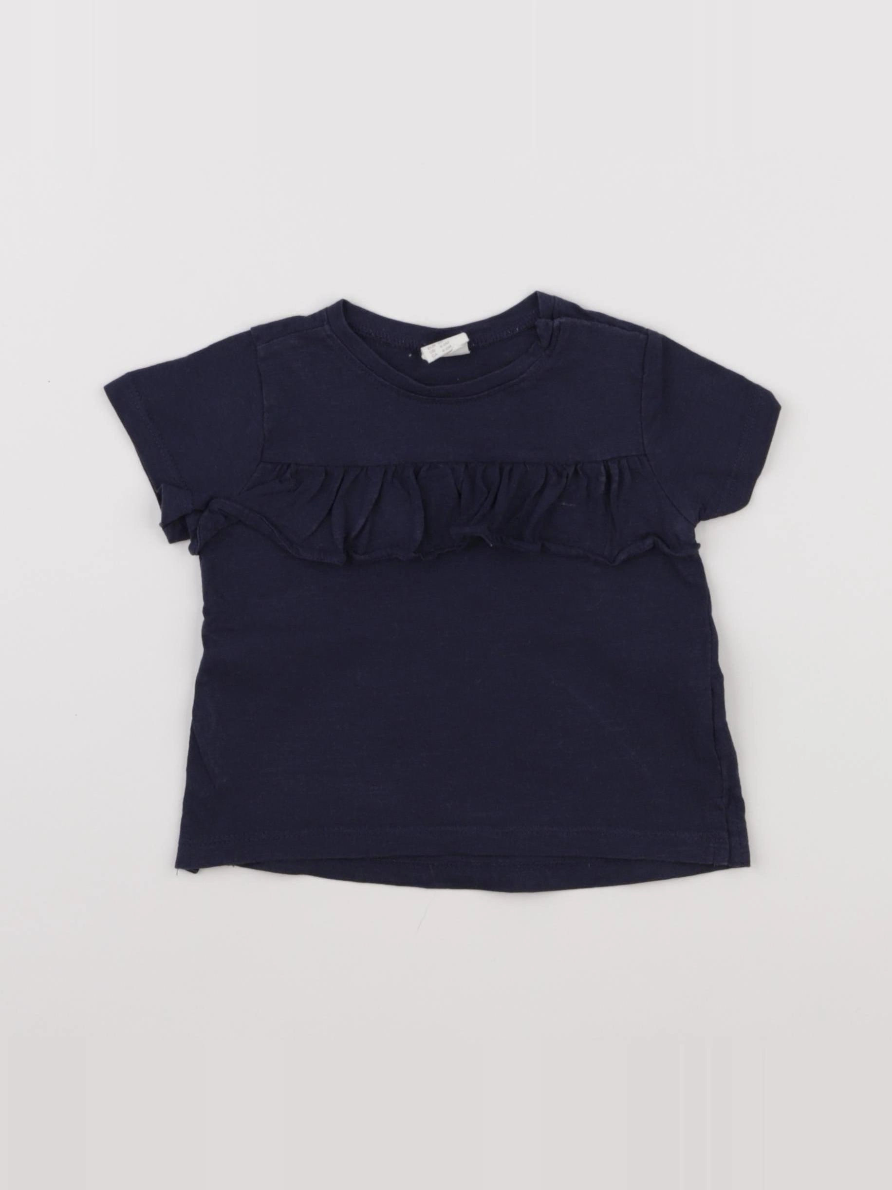H&M - tee-shirt bleu - 3/6 mois