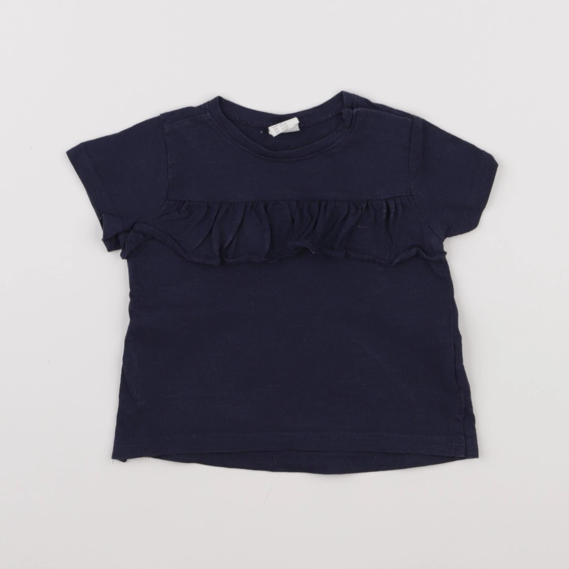 H&M - tee-shirt bleu - 3/6 mois