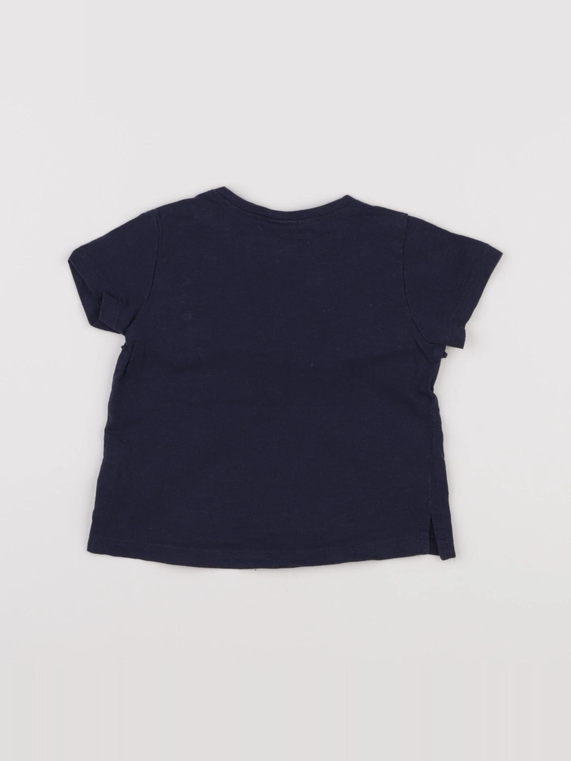 H&M - tee-shirt bleu - 3/6 mois