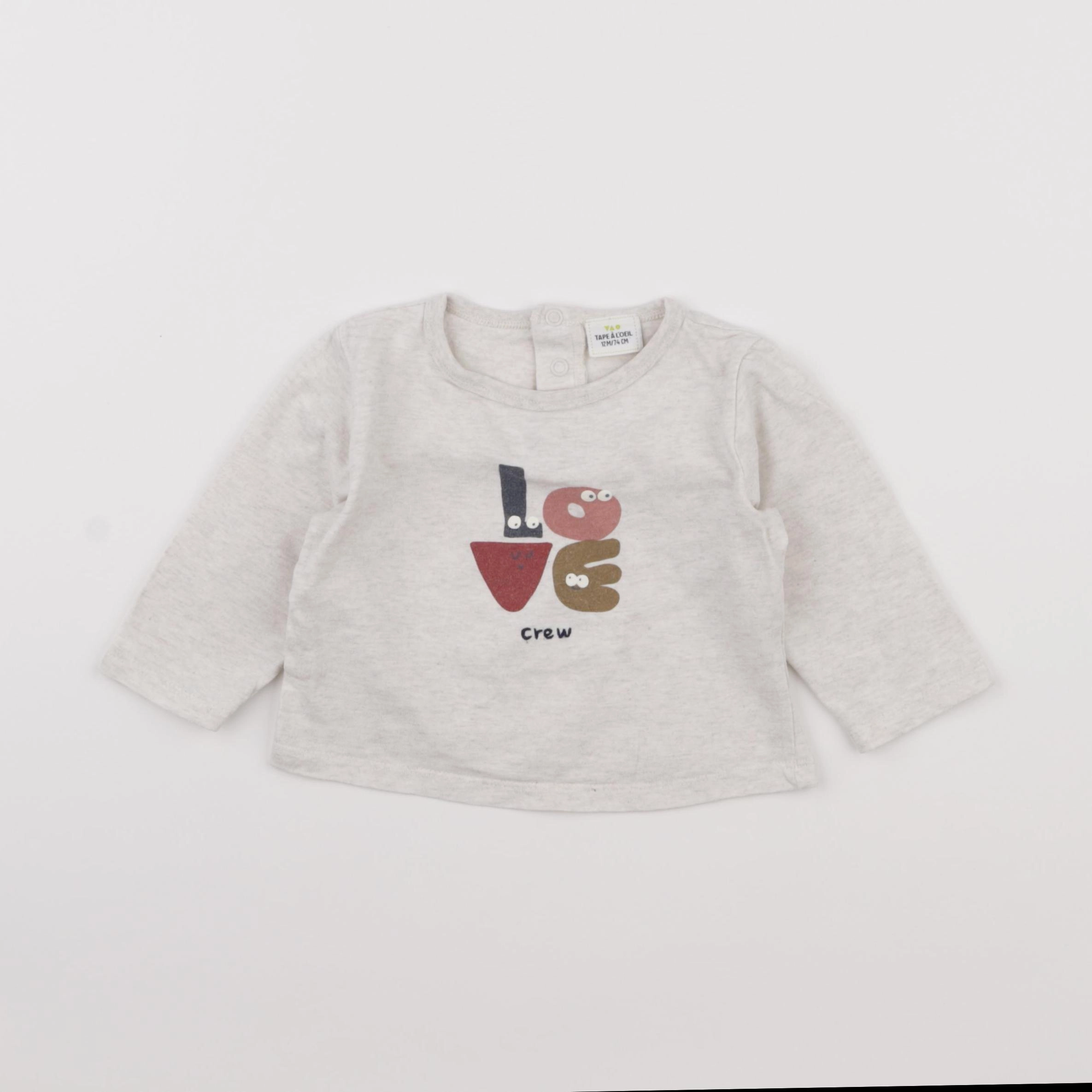 Tape à l'oeil - tee-shirt gris - 12 mois
