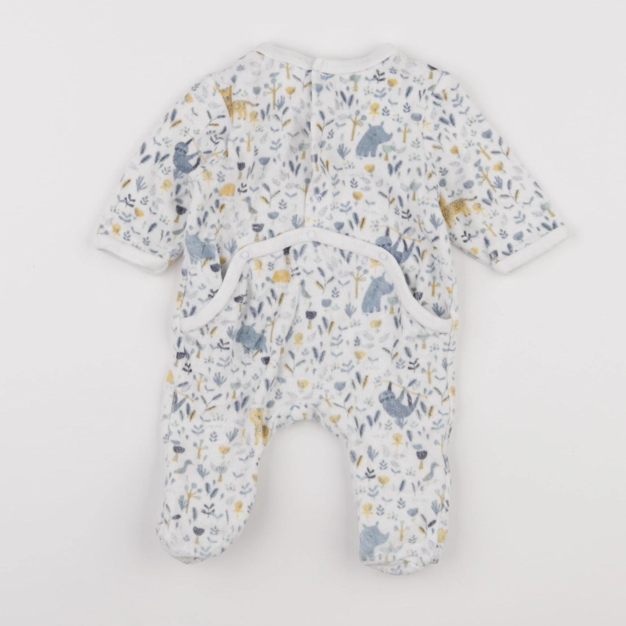 Vertbaudet - pyjama velours bleu - 1 mois