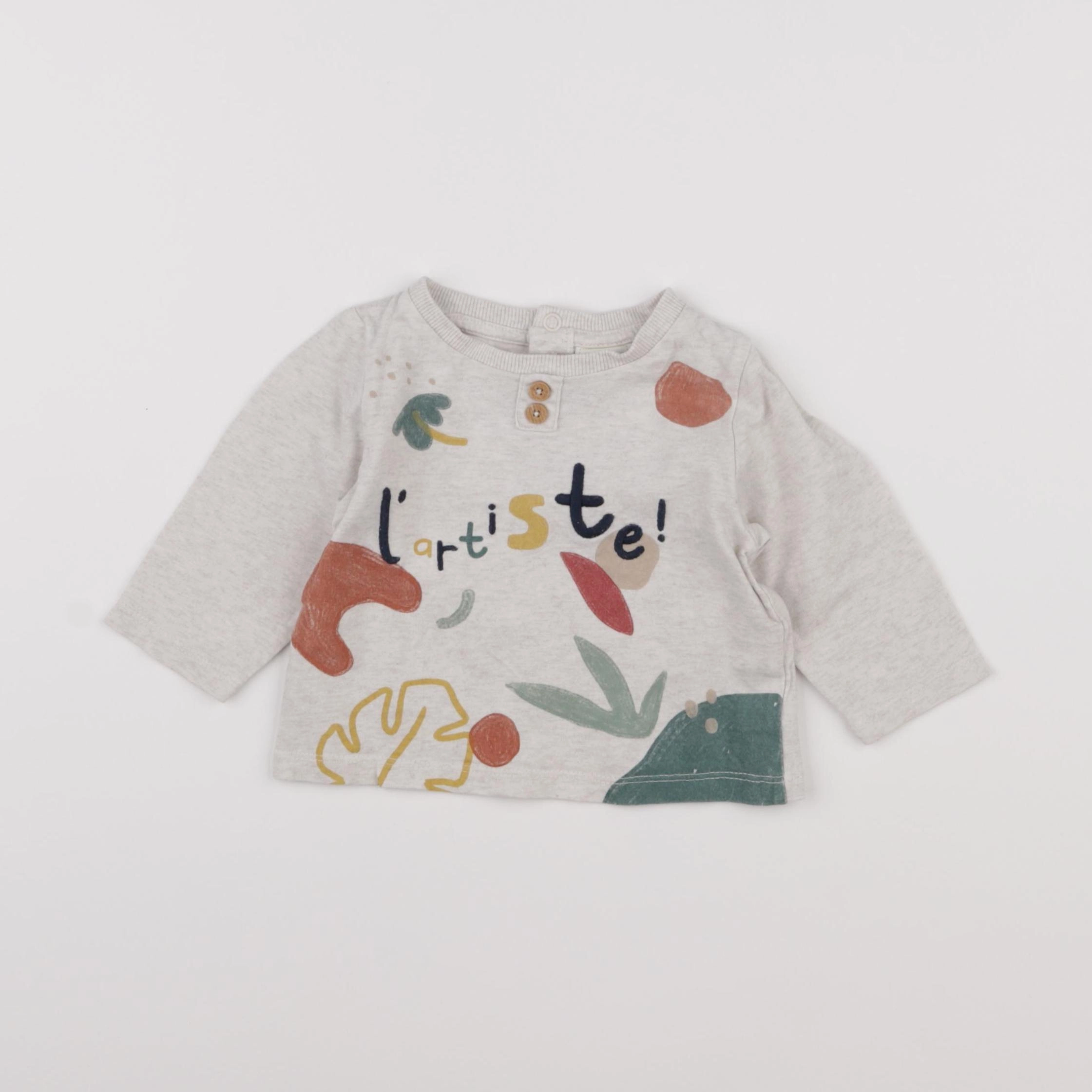 Tape à l'oeil - tee-shirt gris - 6 mois