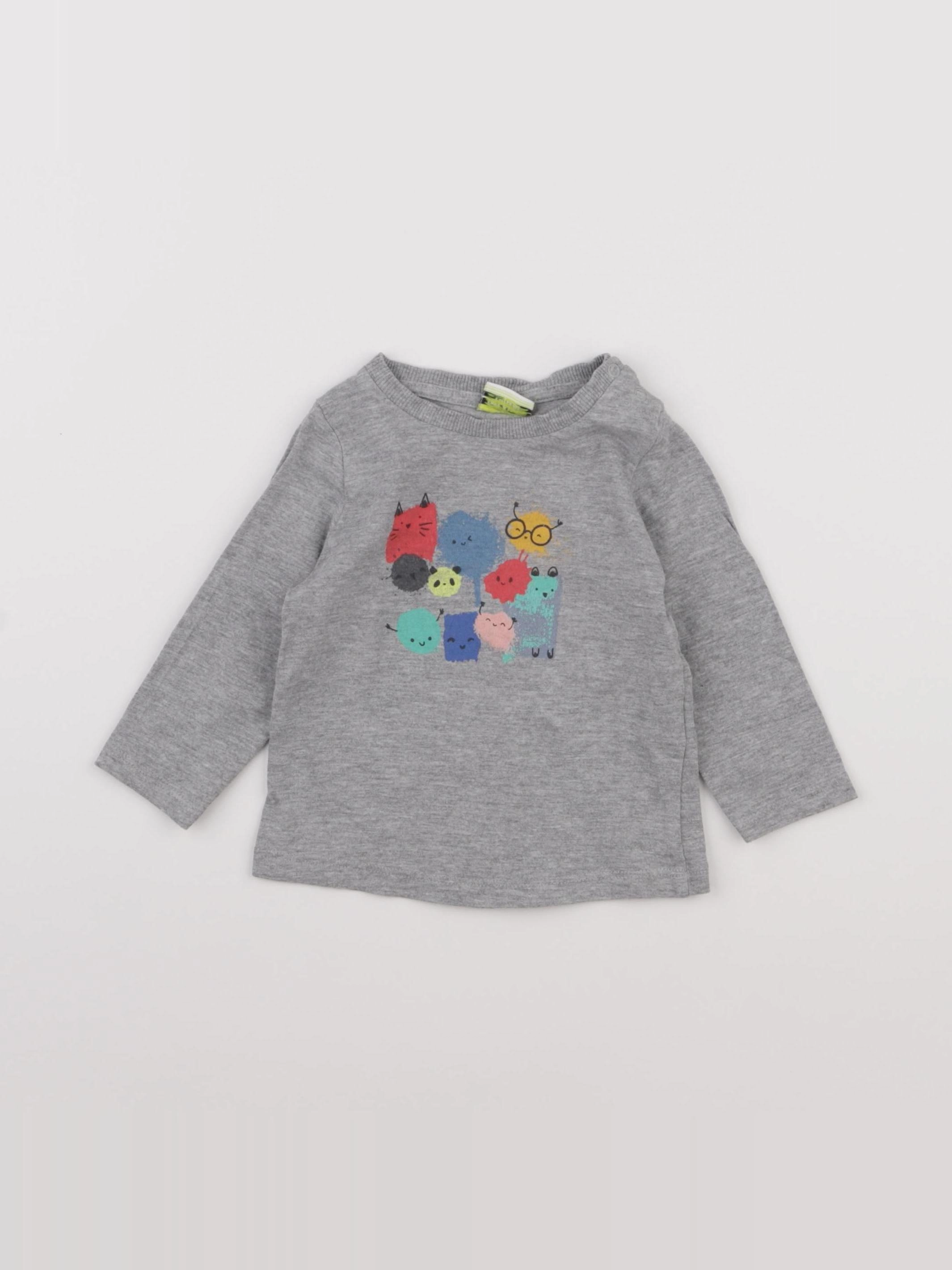 Tape à l'oeil - tee-shirt gris - 6 mois