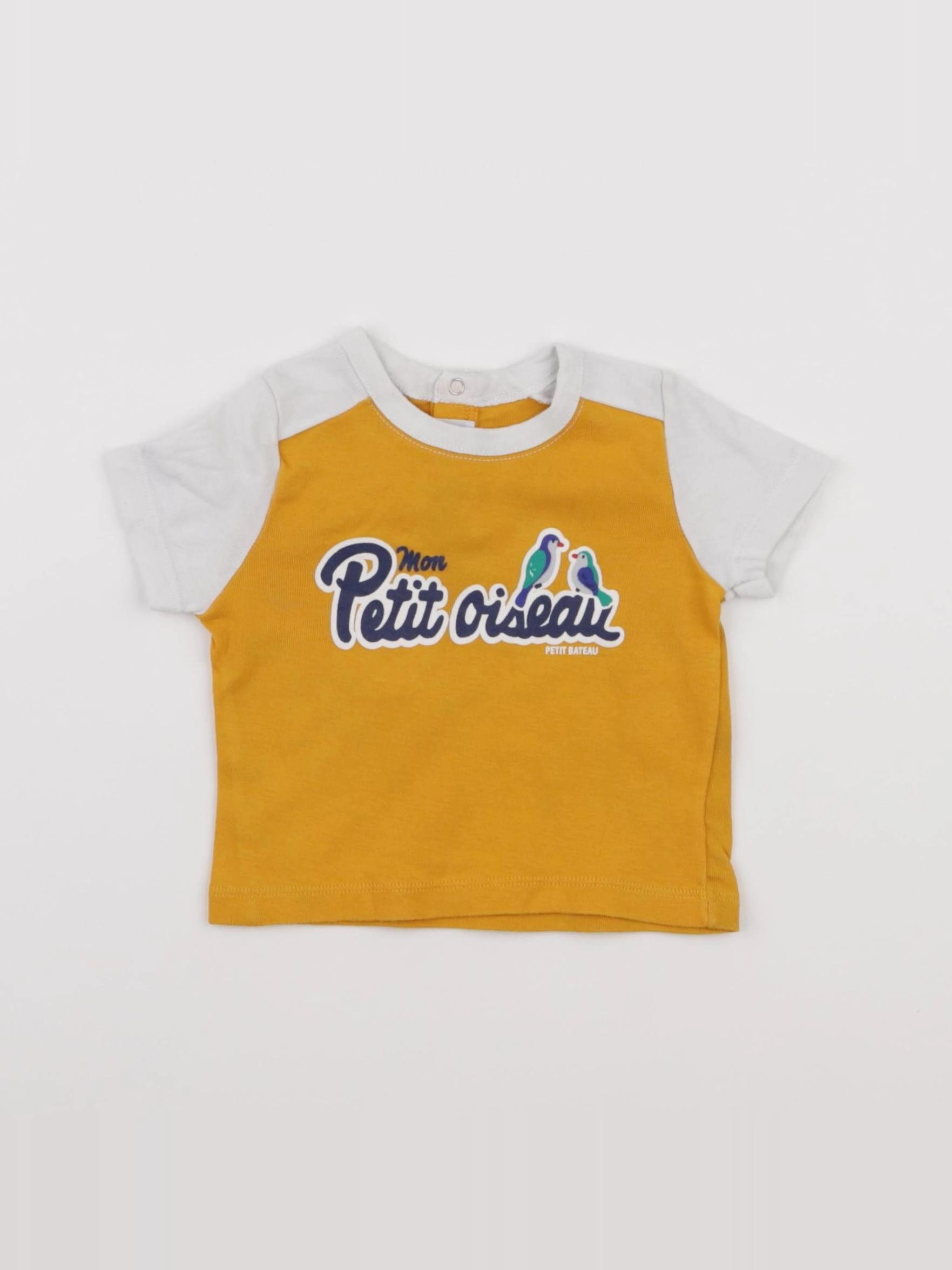 Petit Bateau - tee-shirt jaune - 6 mois