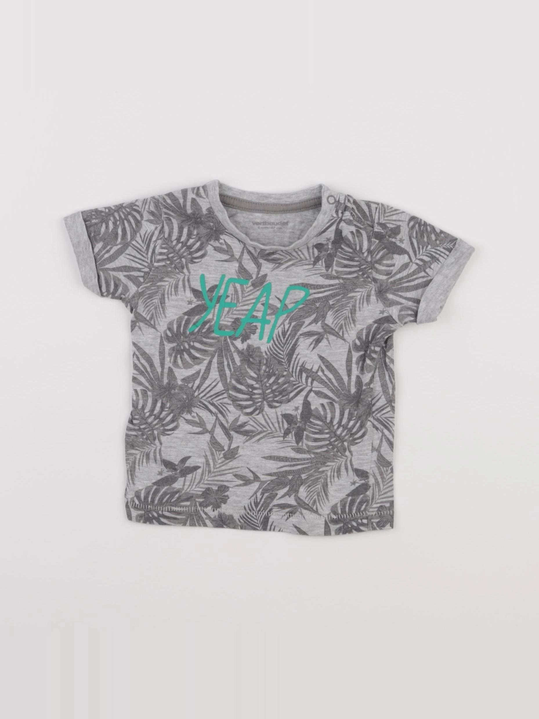 Vertbaudet - tee-shirt gris - 6 mois