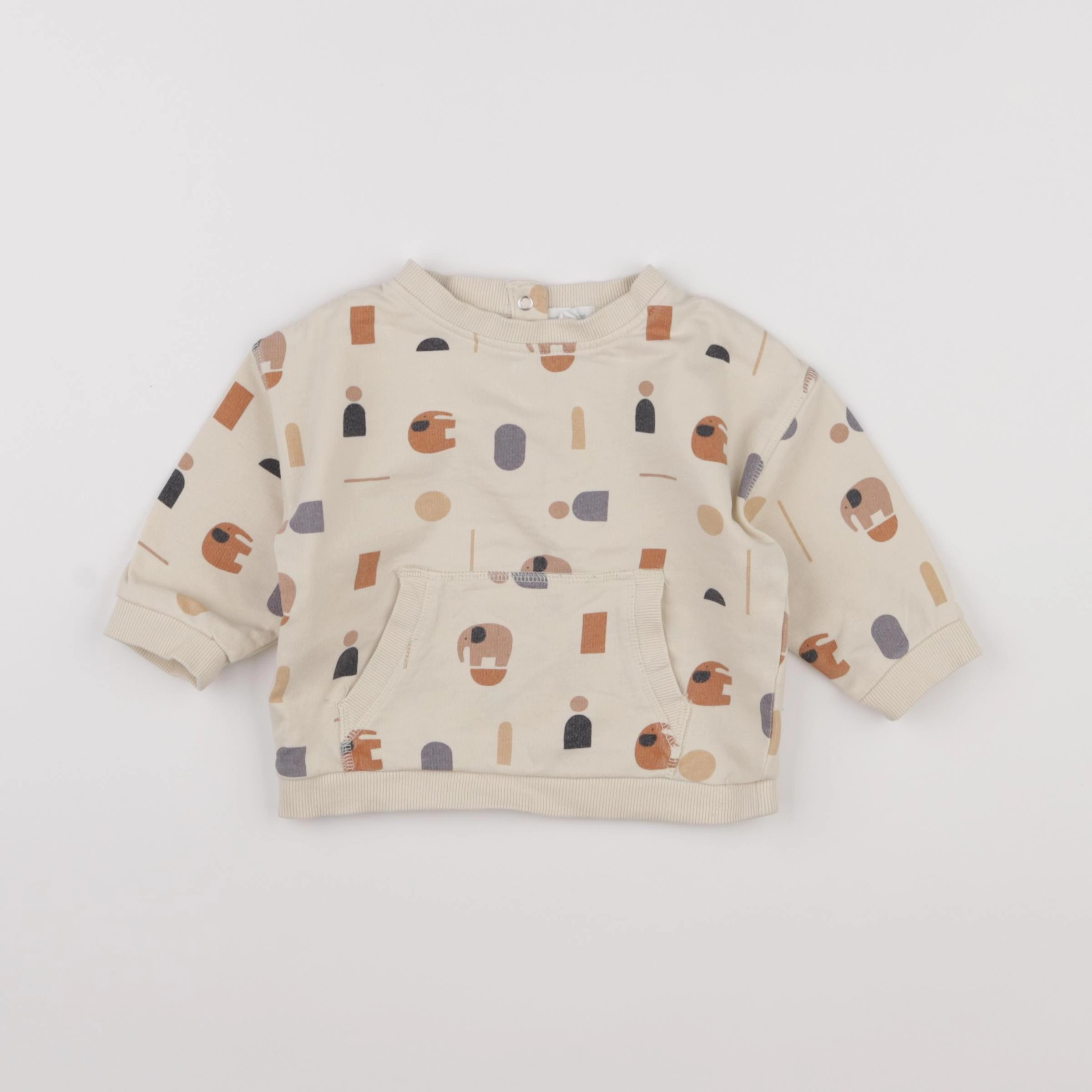 Vertbaudet - sweat beige - 12 mois