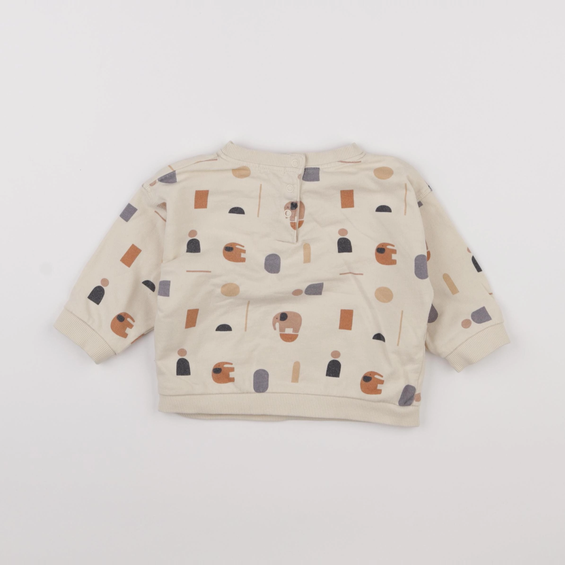 Vertbaudet - sweat beige - 12 mois