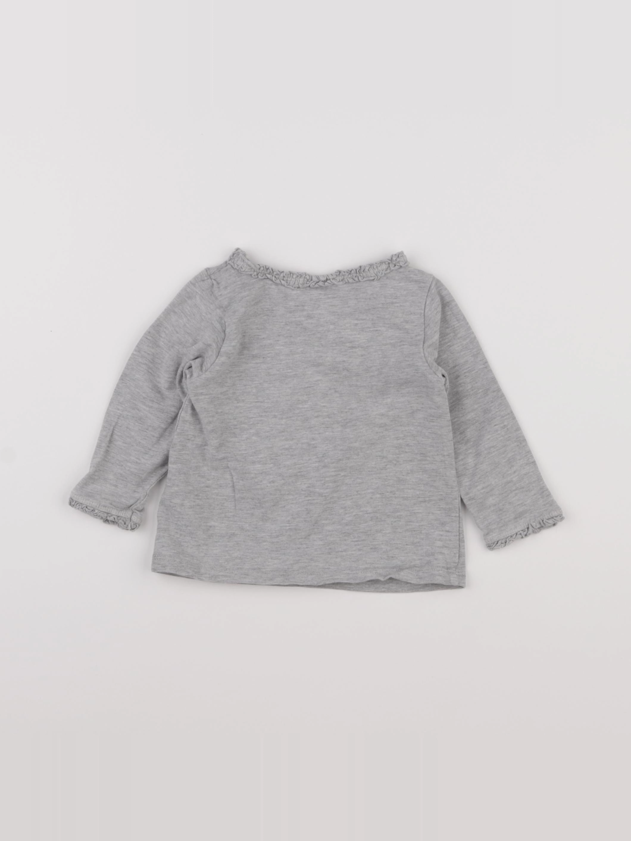 H&M - tee-shirt gris - 3/6 mois