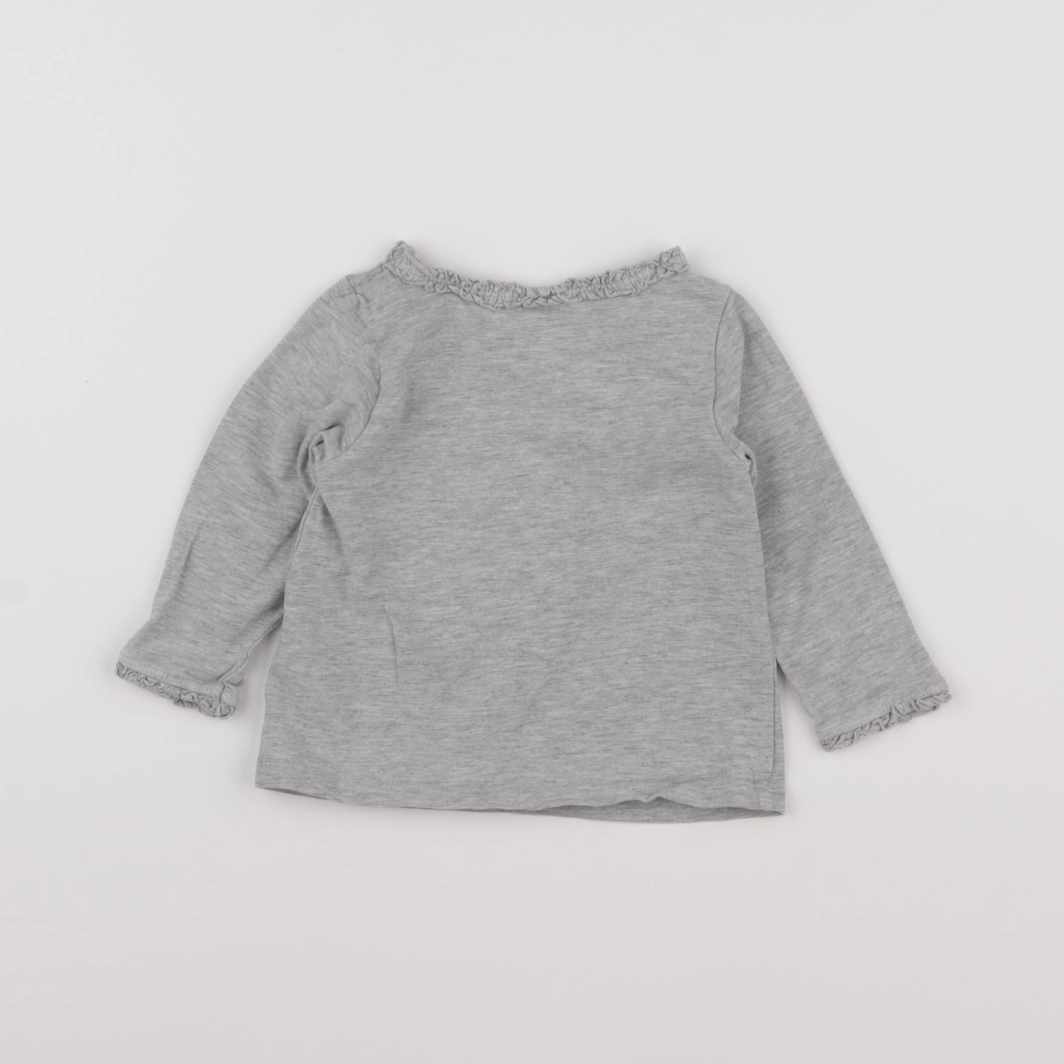 H&M - tee-shirt gris - 3/6 mois