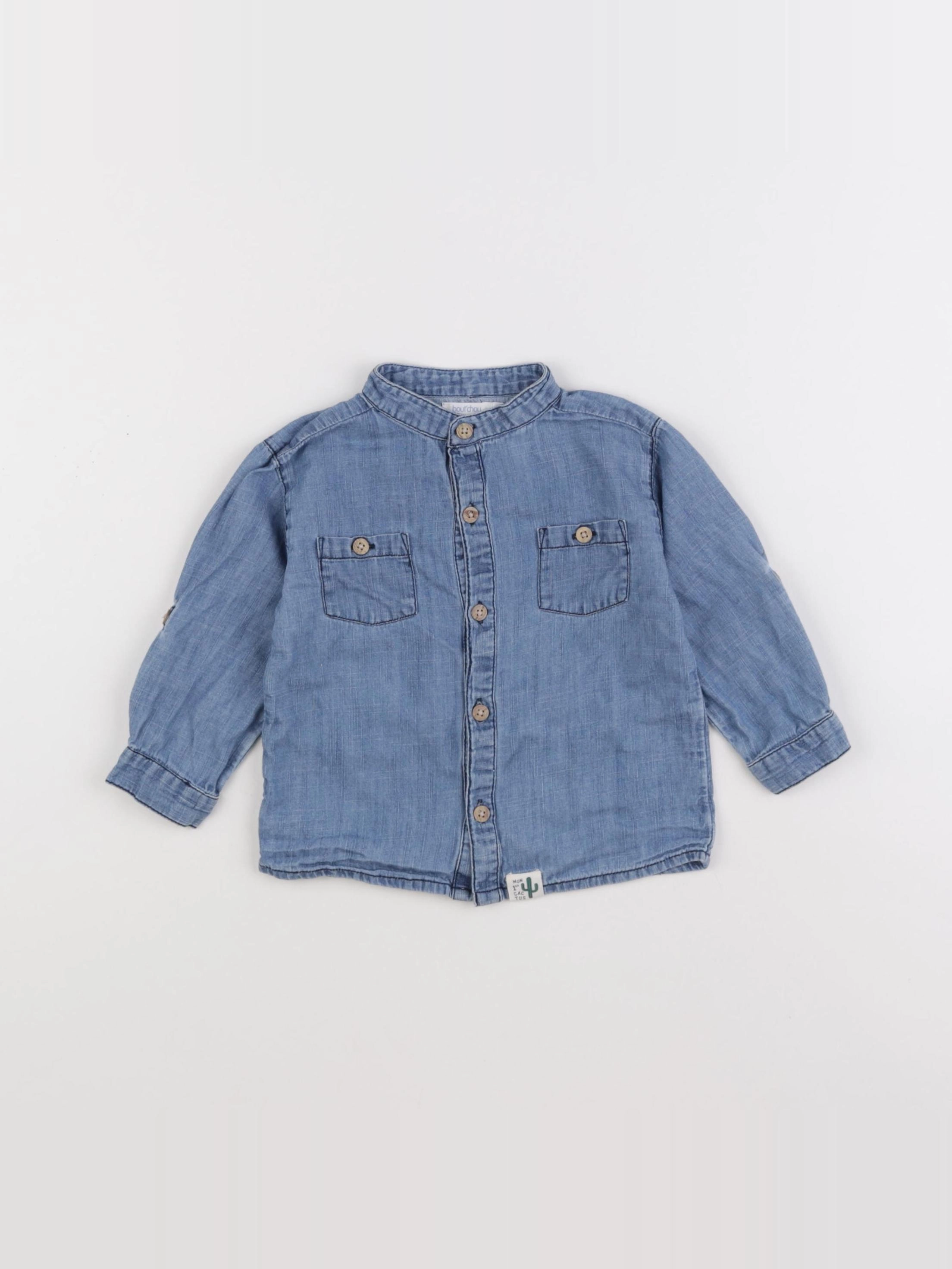 Boutchou - chemise bleu - 12 mois