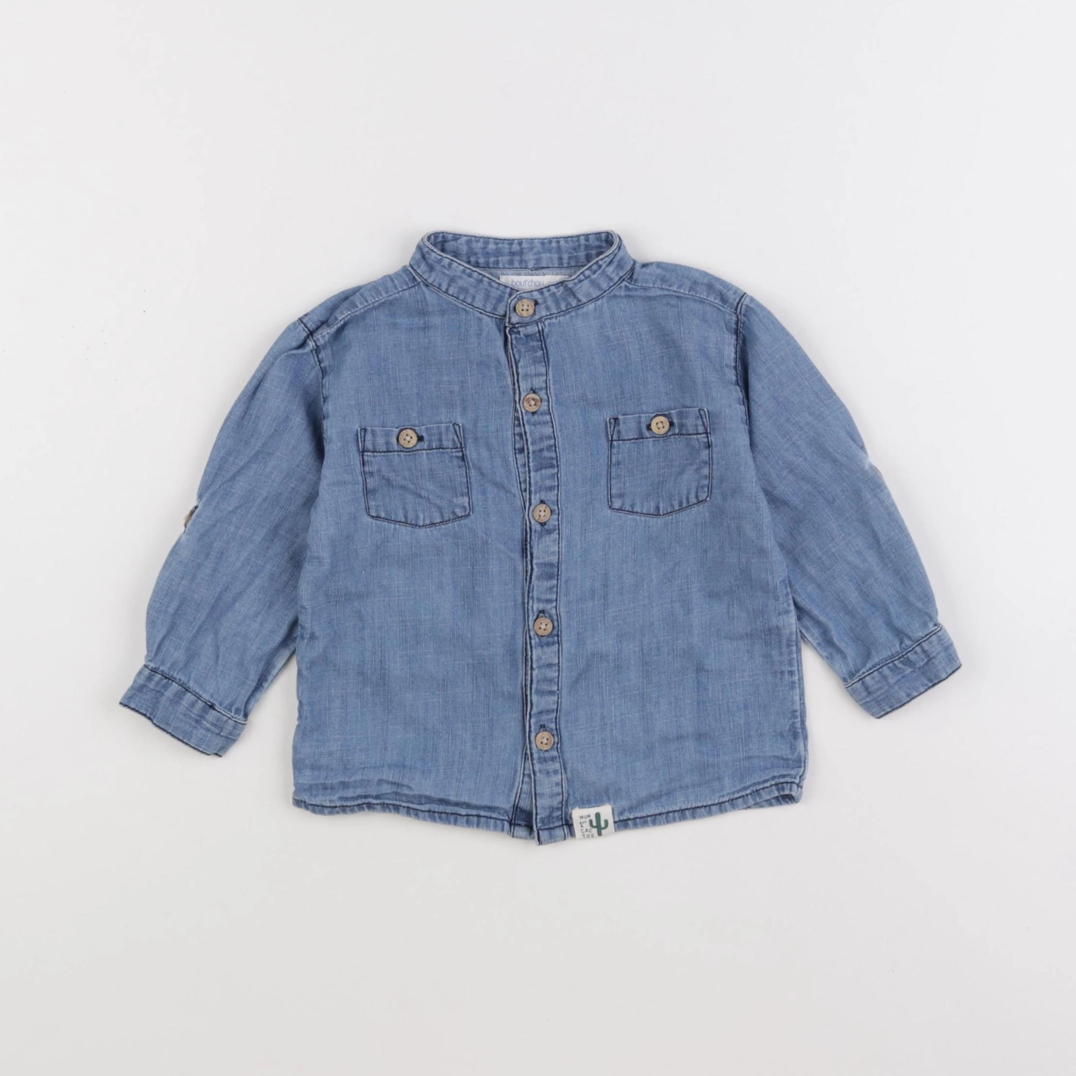 Boutchou - chemise bleu - 12 mois