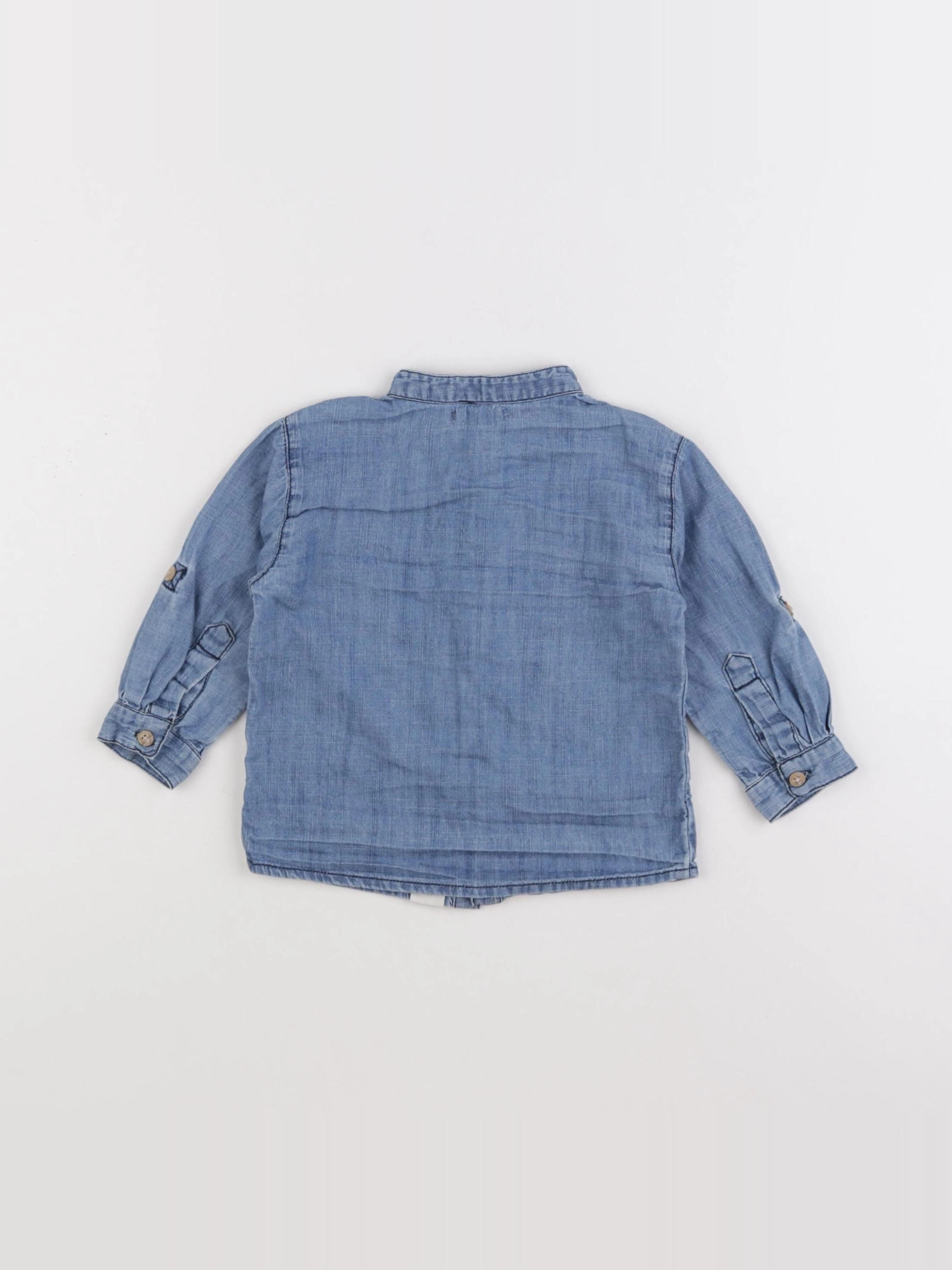Boutchou - chemise bleu - 12 mois