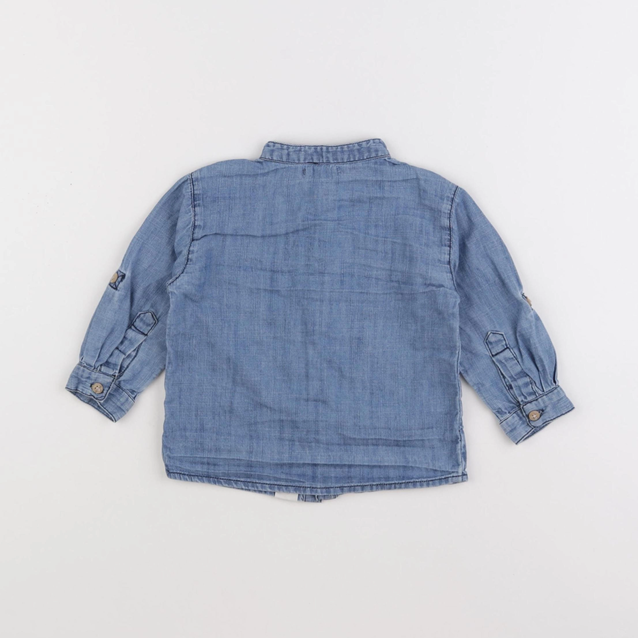 Boutchou - chemise bleu - 12 mois