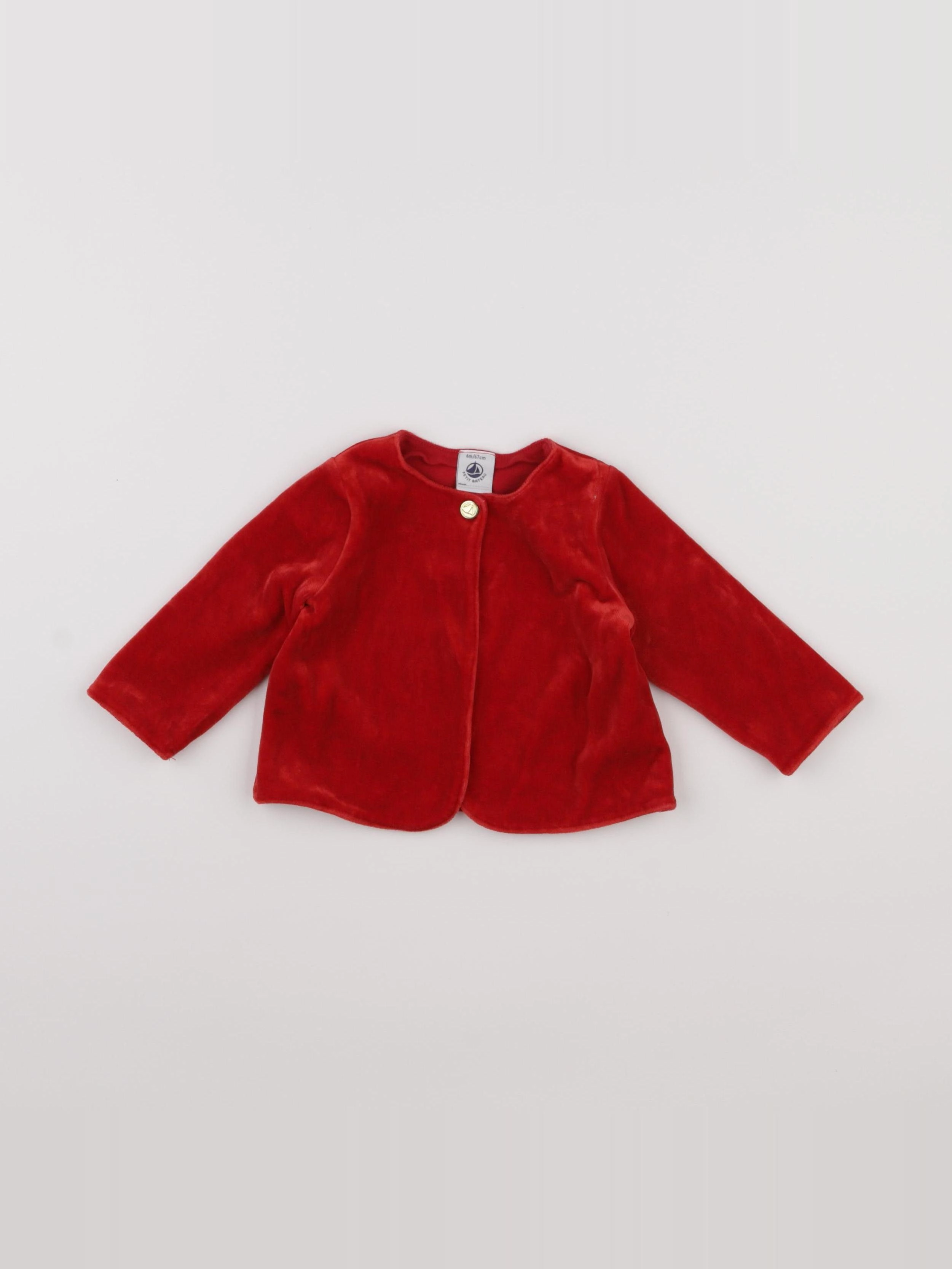 Petit Bateau - gilet rouge - 6 mois