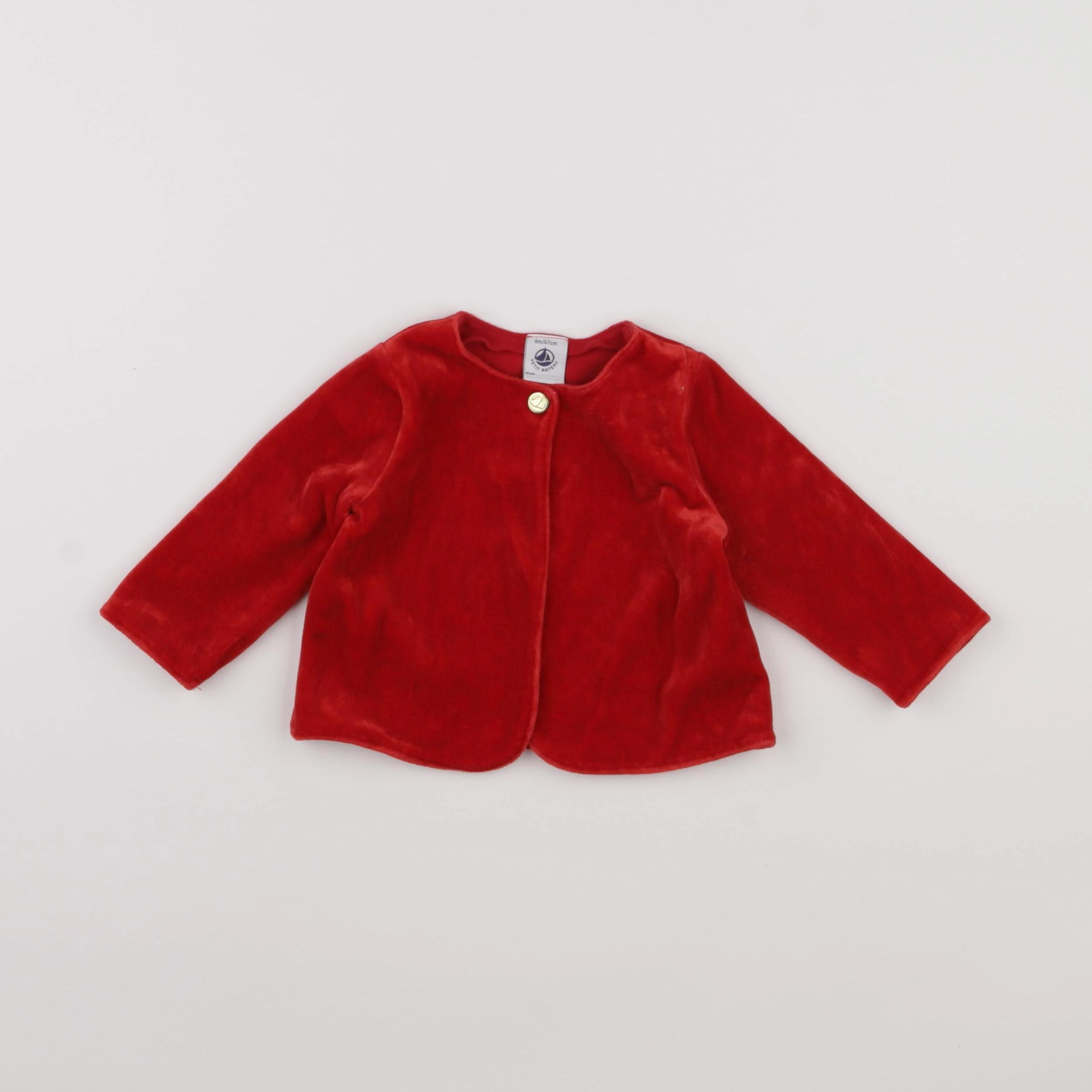 Petit Bateau - gilet rouge - 6 mois