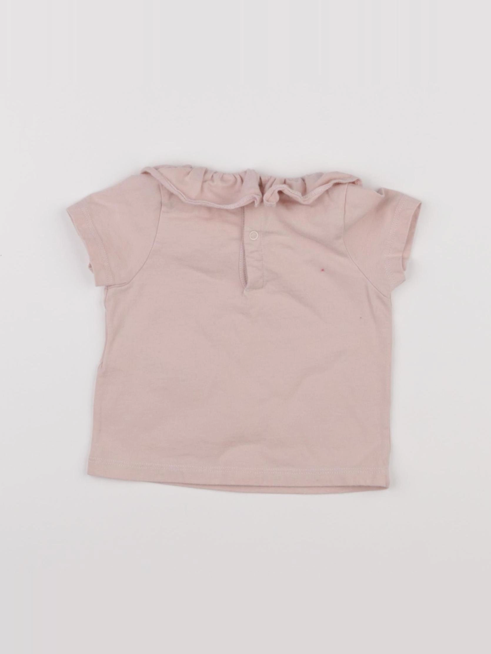 Petit Bateau - tee-shirt rose - 6 mois