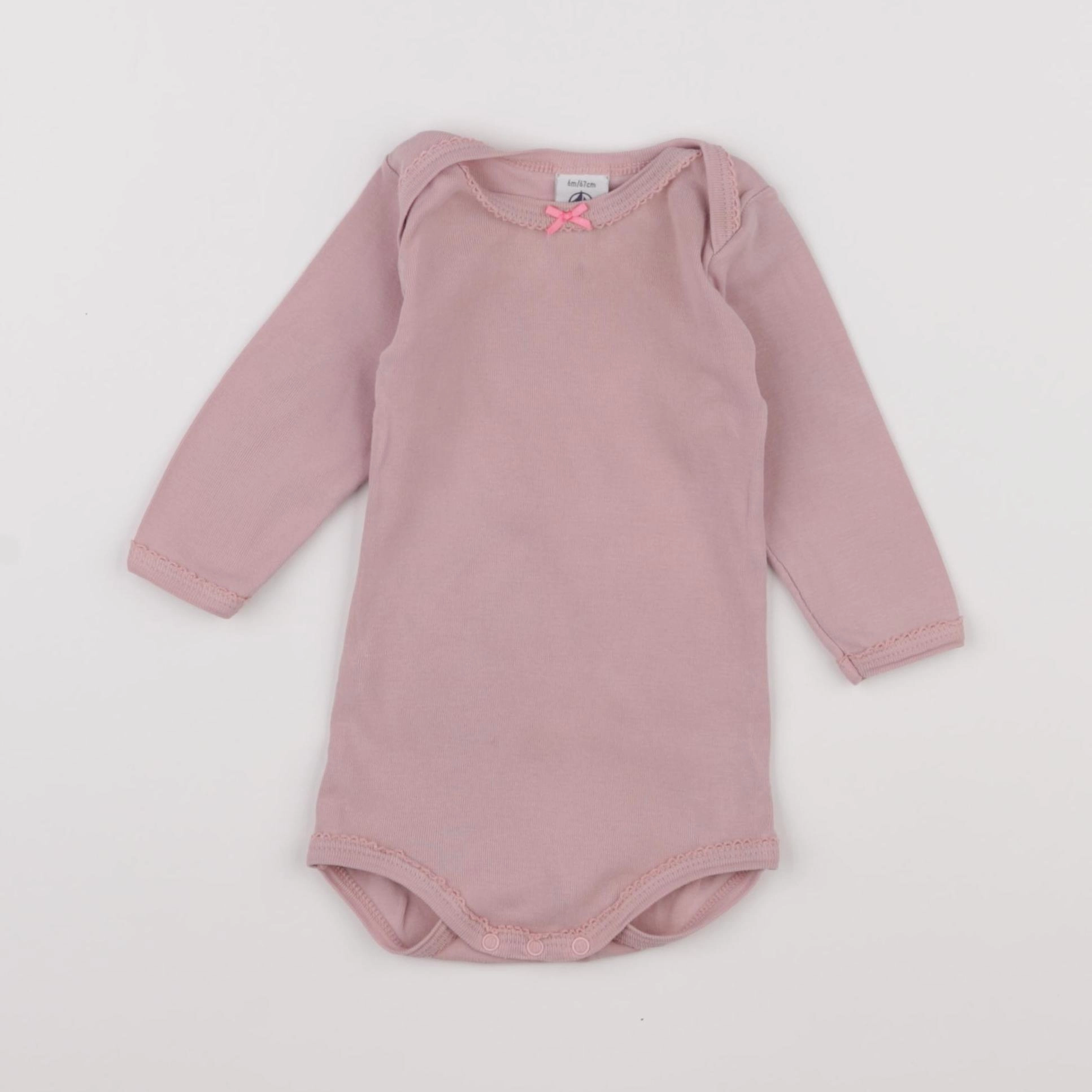 Petit Bateau - body rose - 6 mois