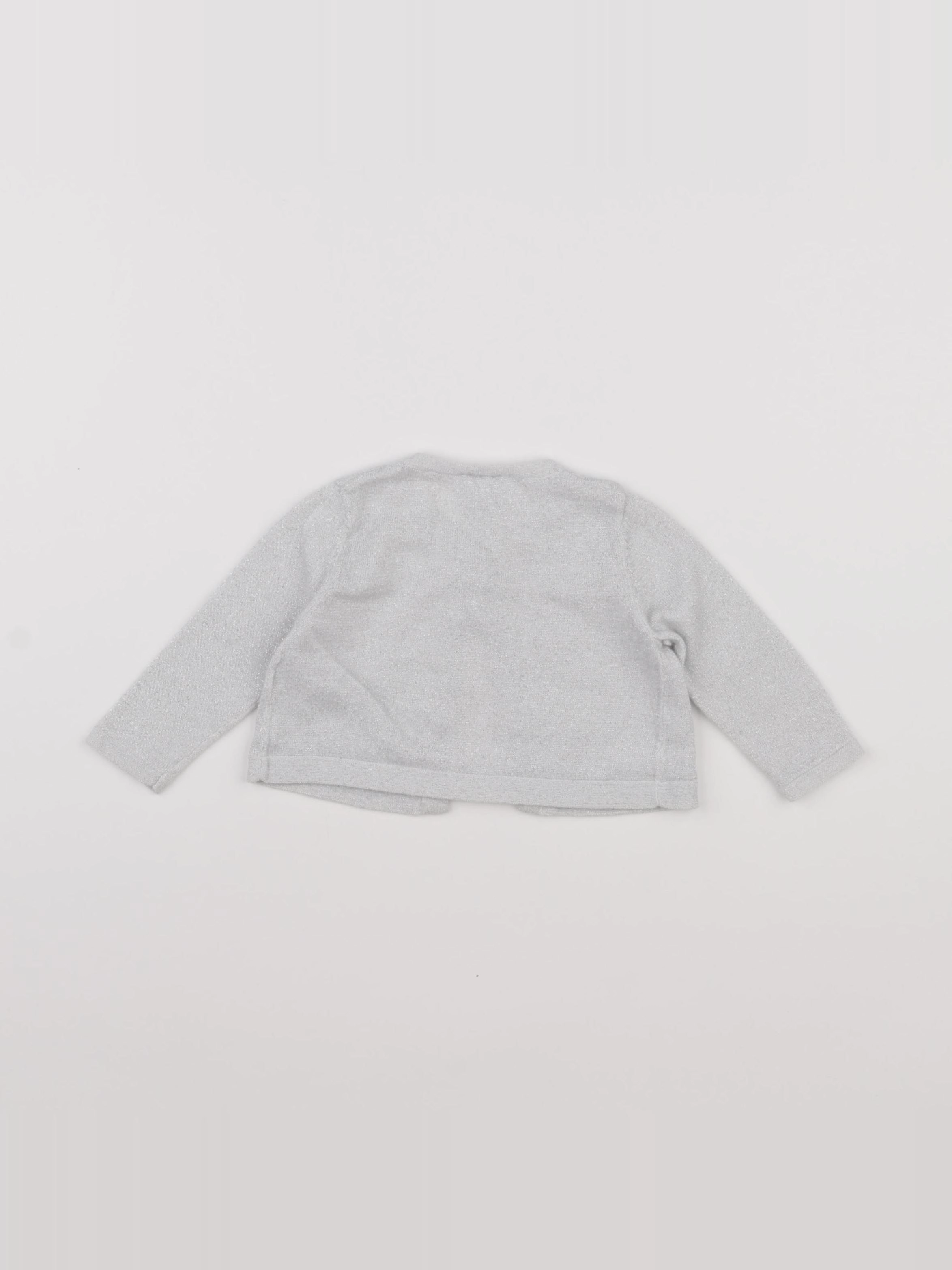 Petit Bateau - gilet gris, argent - 6 mois