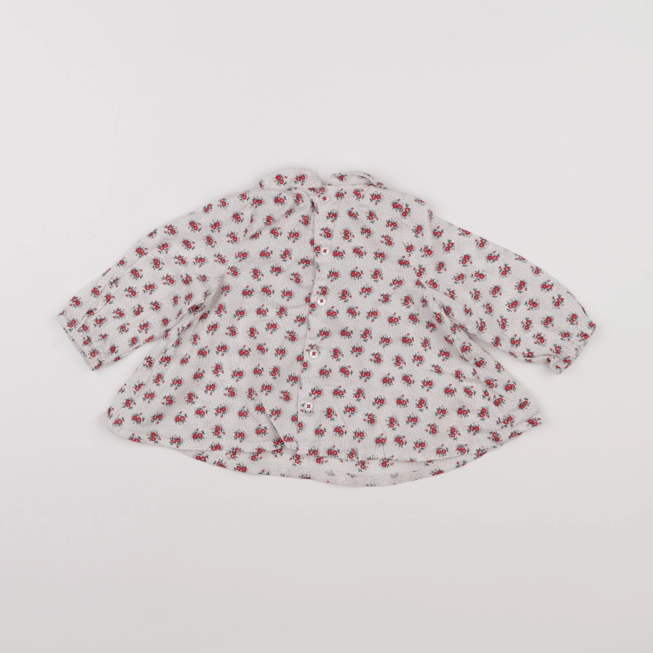 Boutchou - blouse beige, rouge - 6 mois