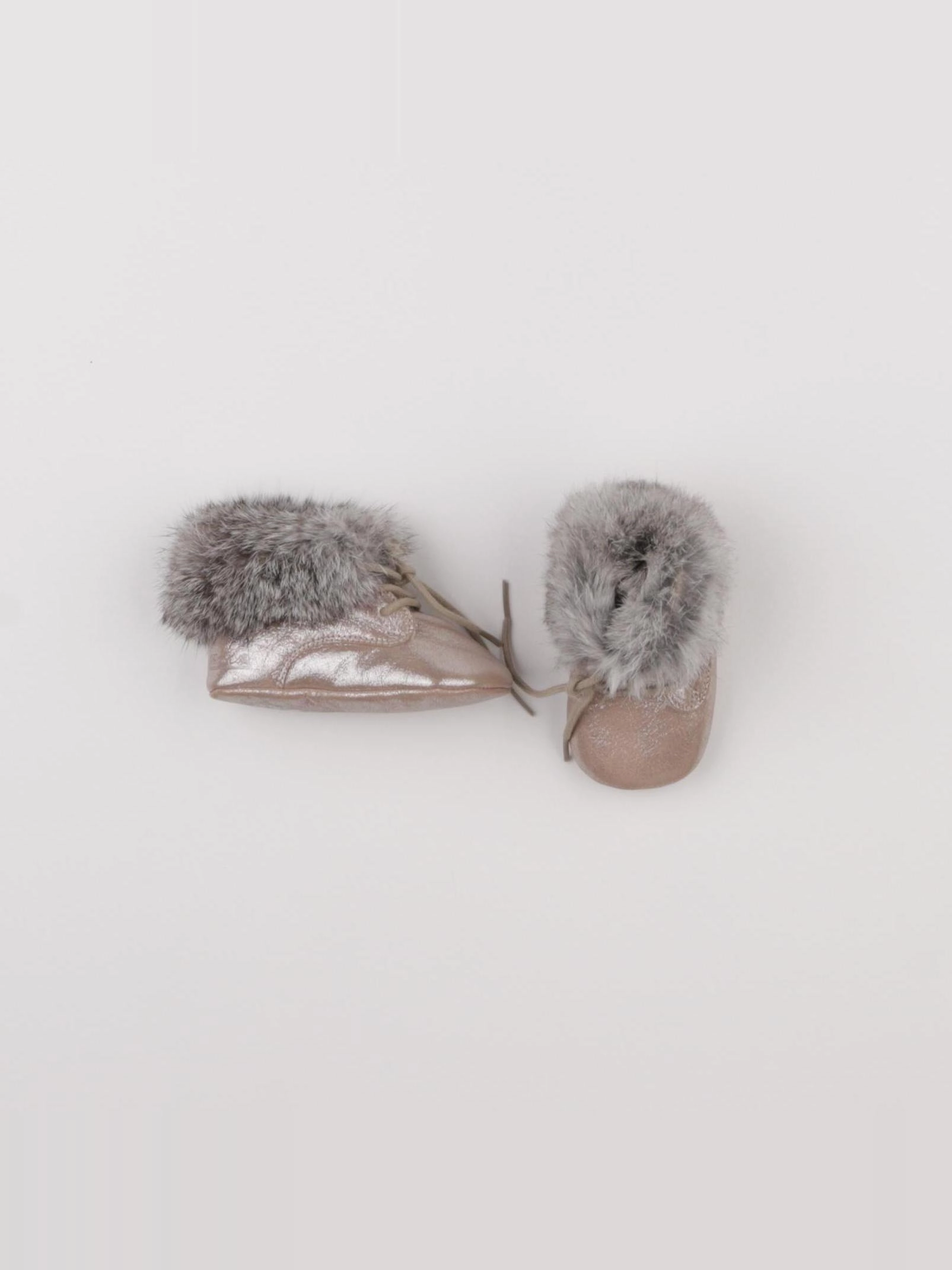 Pom d'Api - chaussons gris, or - pointure 17