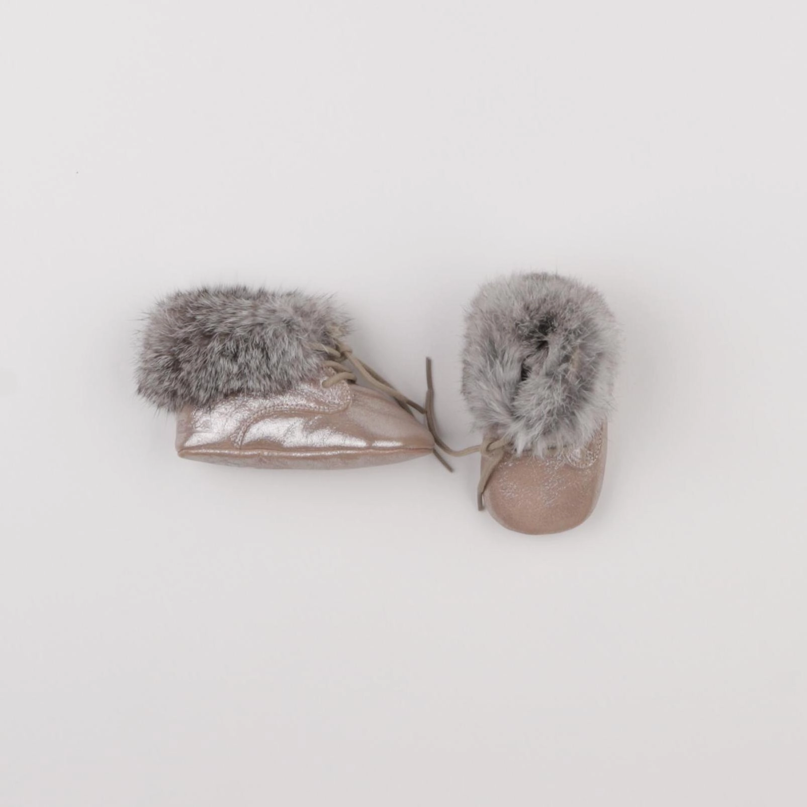 Pom d'Api - chaussons gris, or - pointure 17