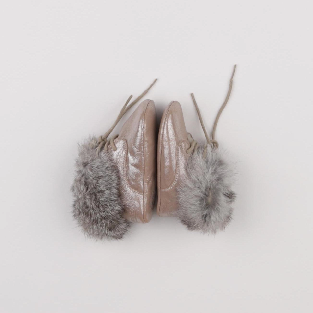 Pom d'Api - chaussons gris, or - pointure 17